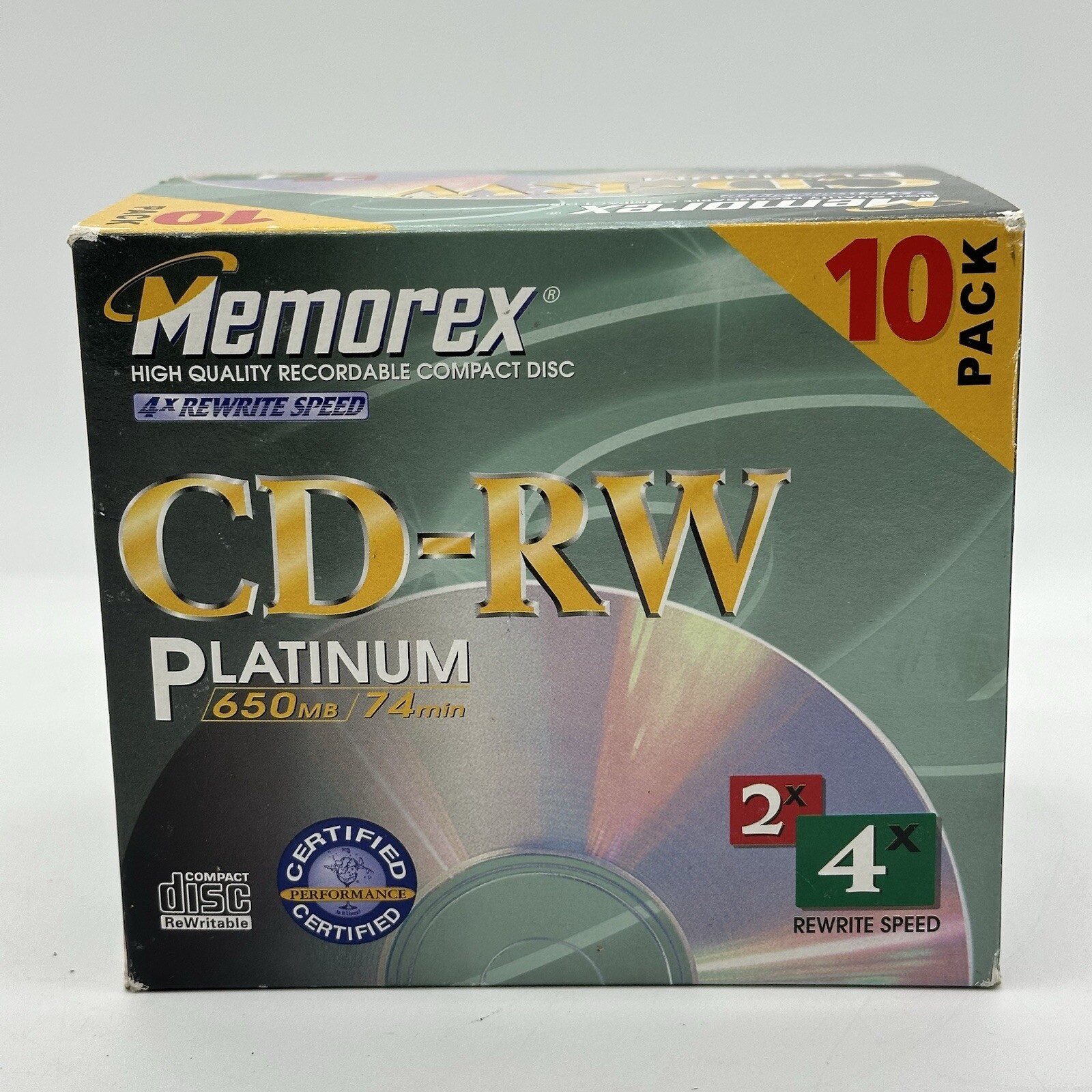 Memorex CD-RW Platinum 650MB 74 min CD-RW High Quality Recordable CD 10 Pack