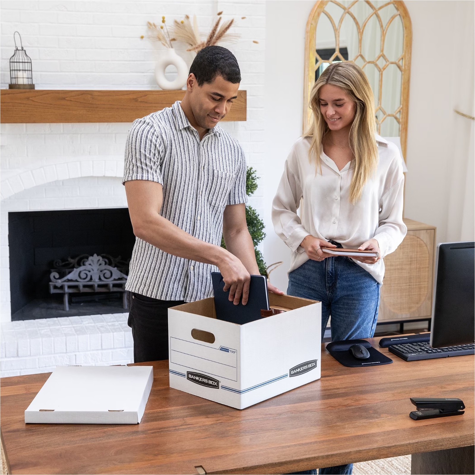 (20 Pack) Bankers Box Basic Duty Letter/Legal File Storage Box with Lids, White