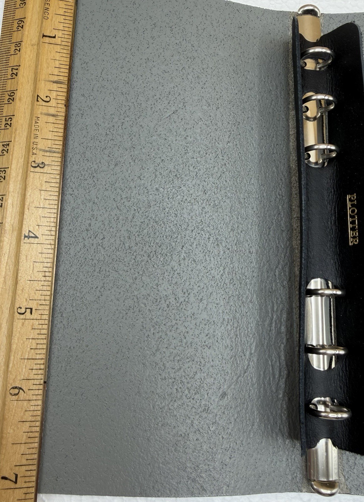 Plotter Shrunk Leather Narrow Bible Size 11mm Ring Binder Gray Japan
