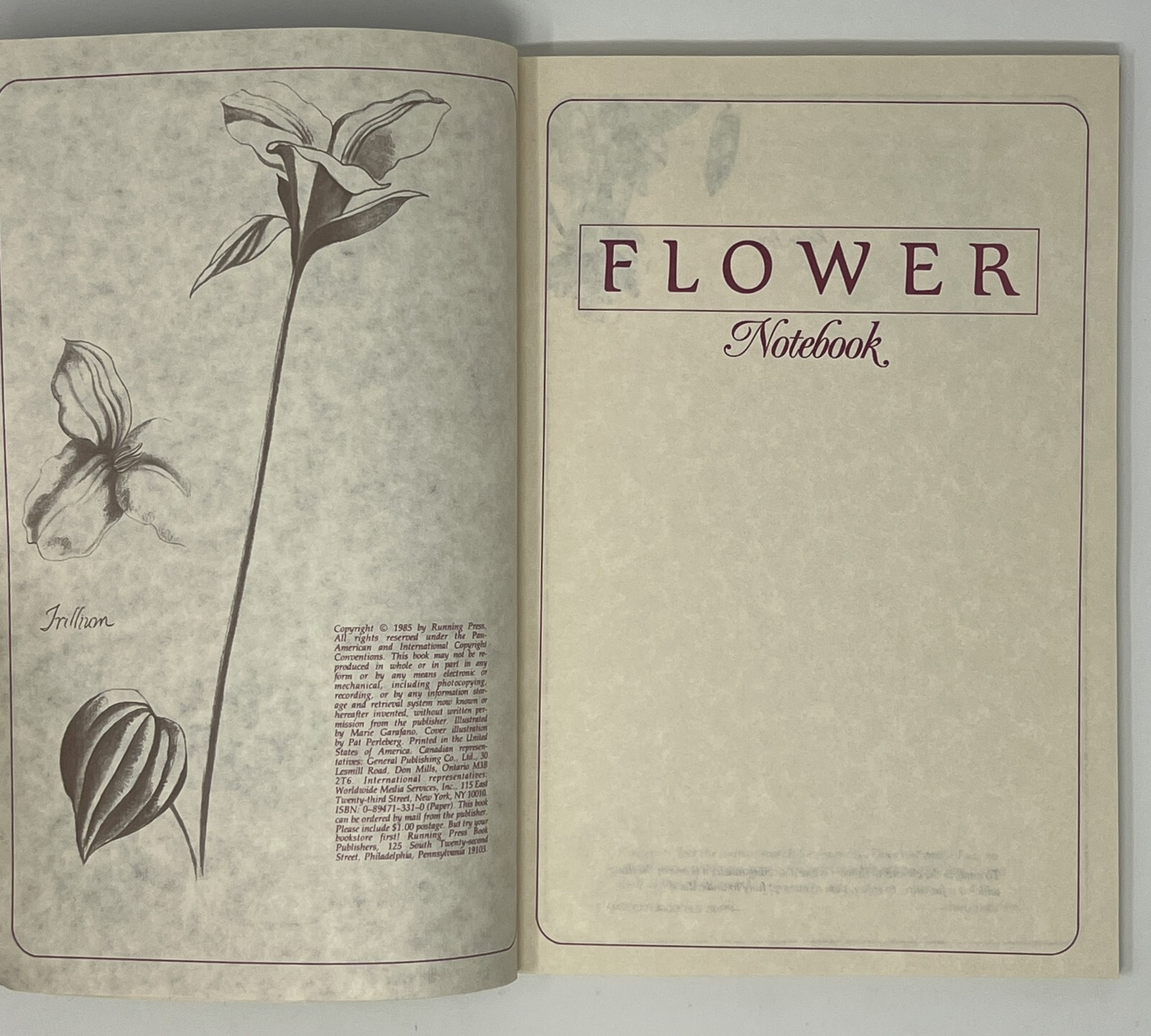 Flower Notebook: Illustrated Journal w/ Space for Notes – 1985 PB Running Press