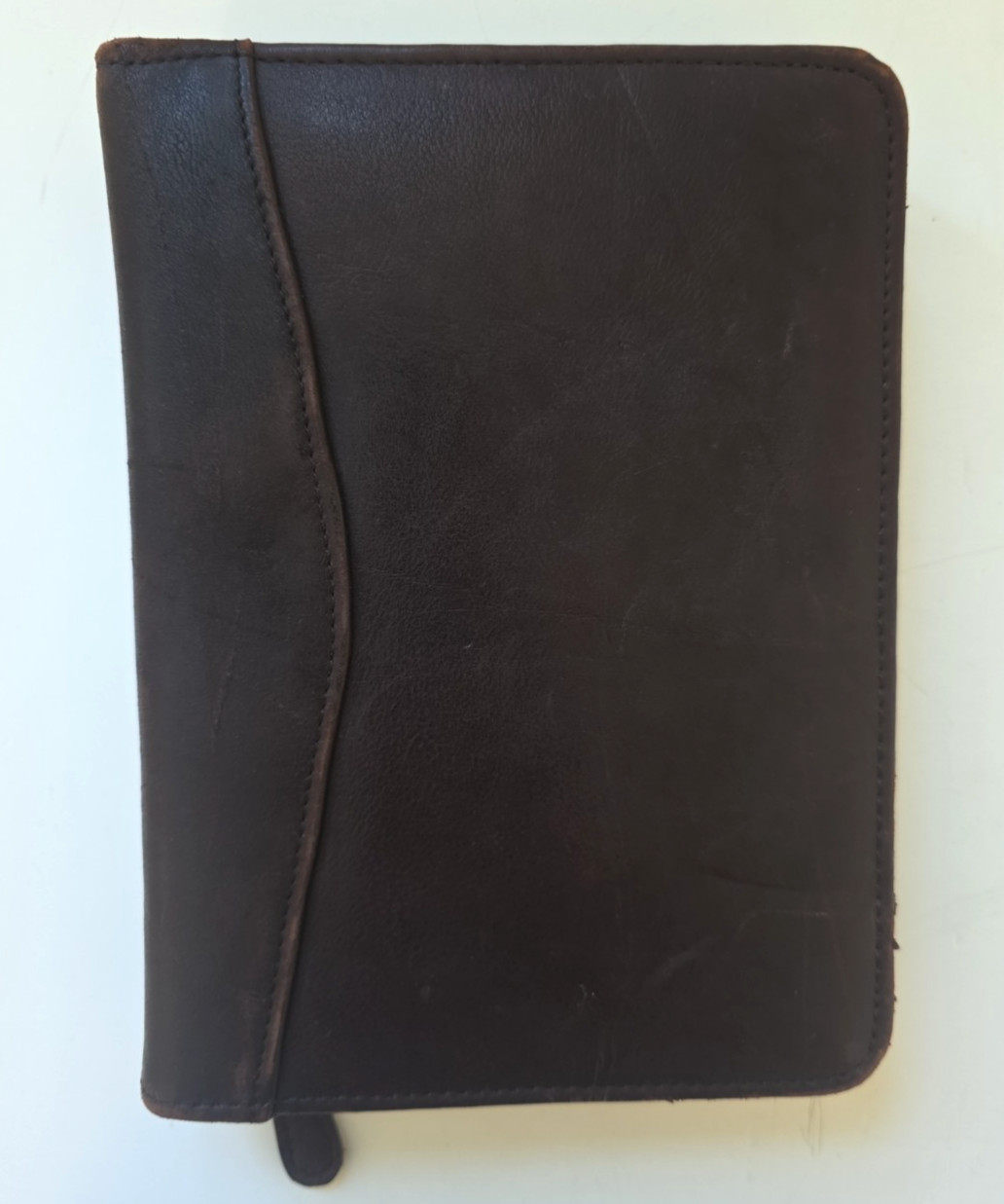 Franklin Covey Brown Top Grain Cowhide Leather Classic Full Zip Binder 6 Ring