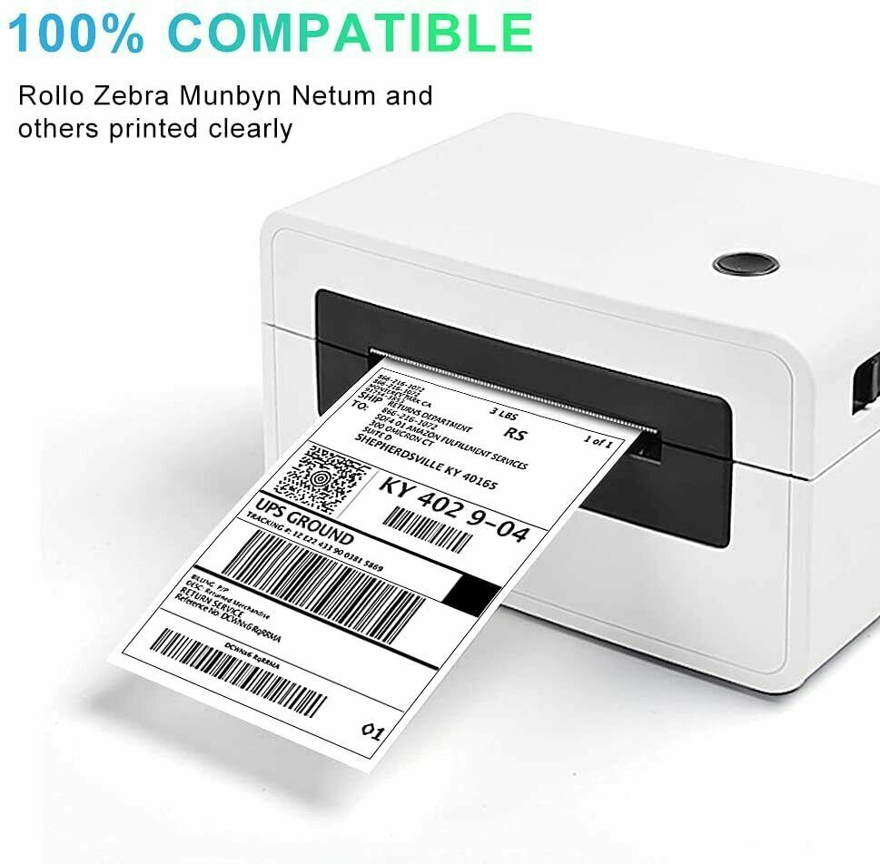 1000 4×6″ Fanfold Direct Thermal Shipping Labels for Thermal Printer US