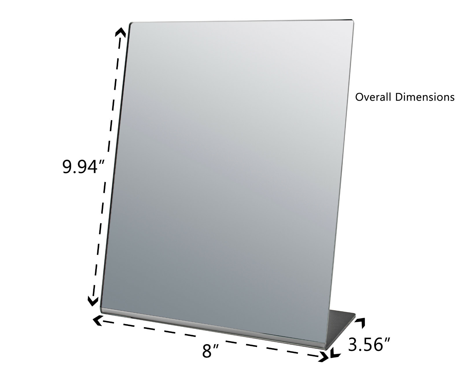 10″ x 8″ Acrylic Mirror Slant Back Freestanding Countertop Display