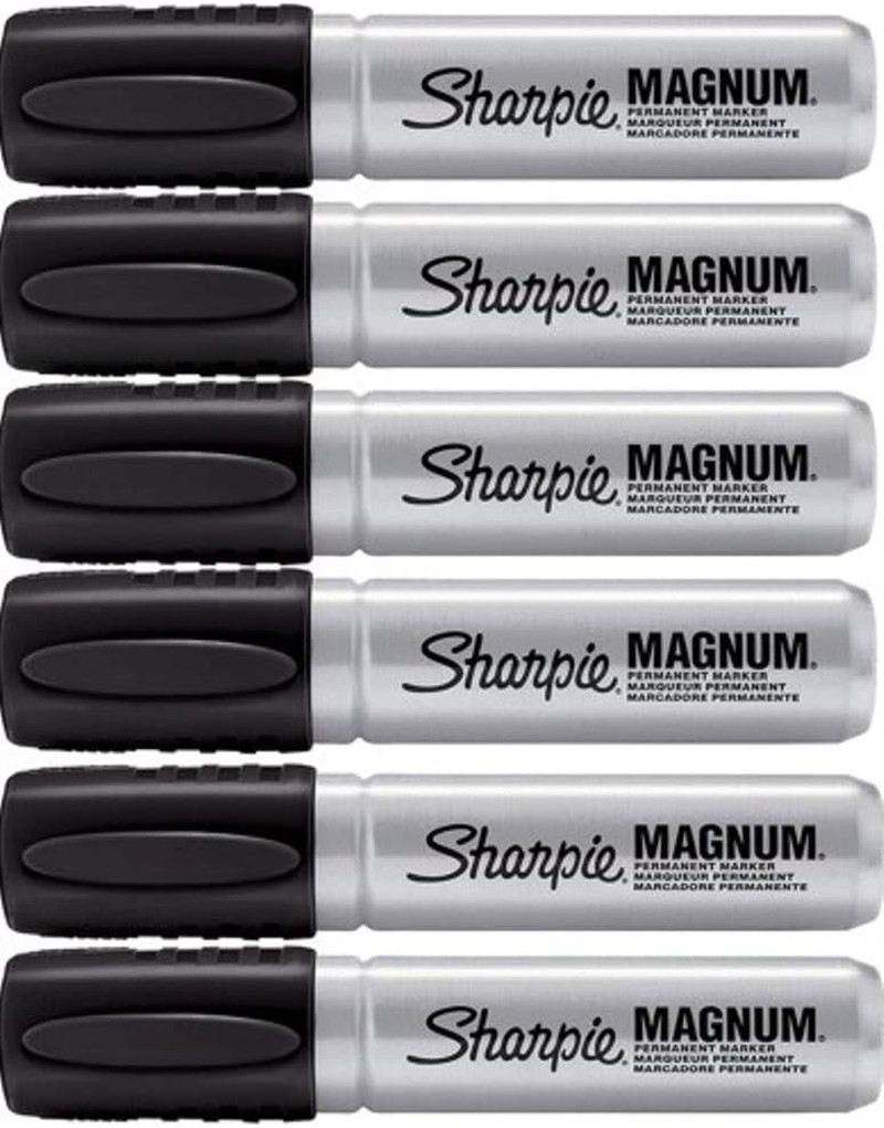 Sharpie Magnum Permanent Marker, Black, 6 PACK