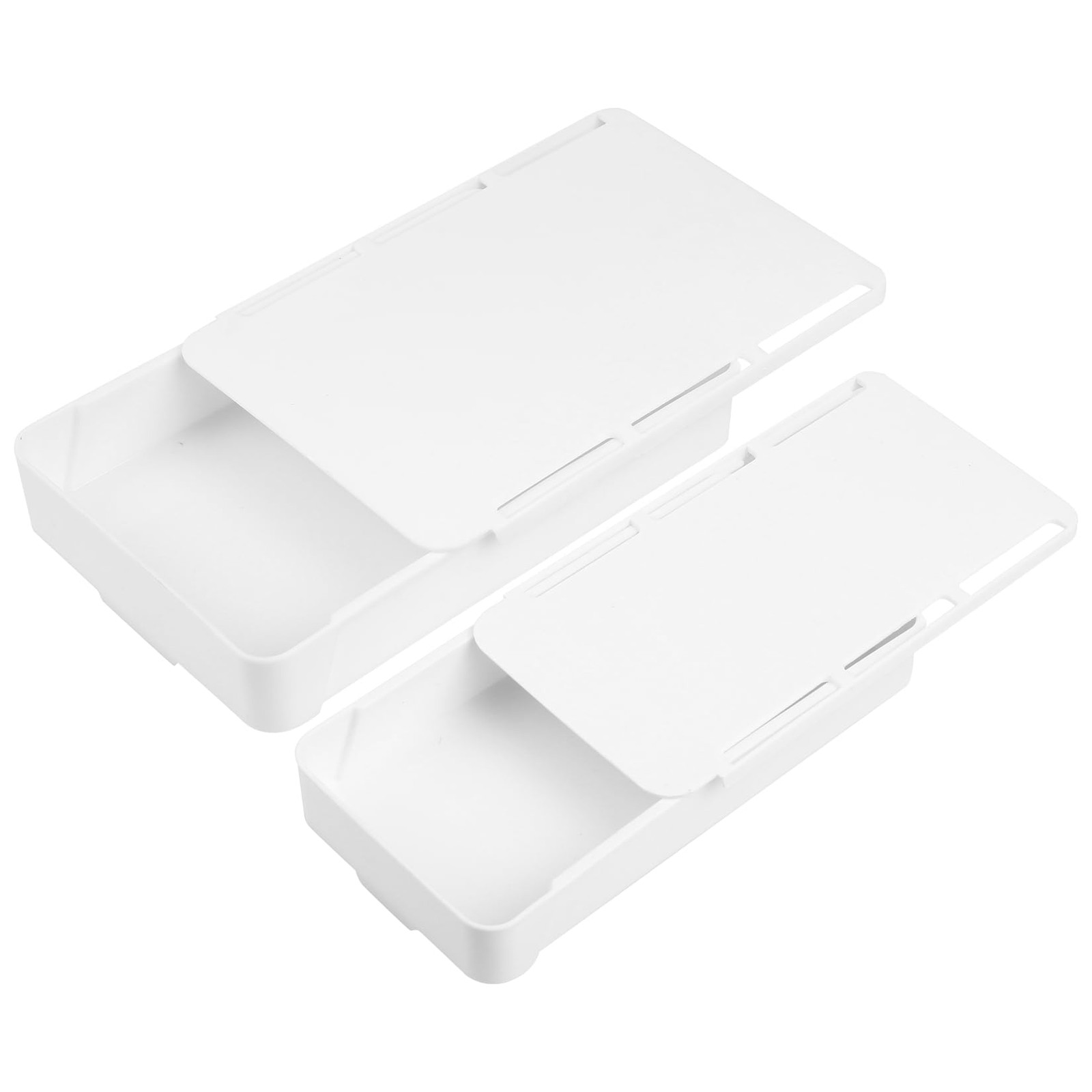 2pcs Under Desk Drawers – Self-Adhesive Hidden 8.85×5.7×1.41 inch, White