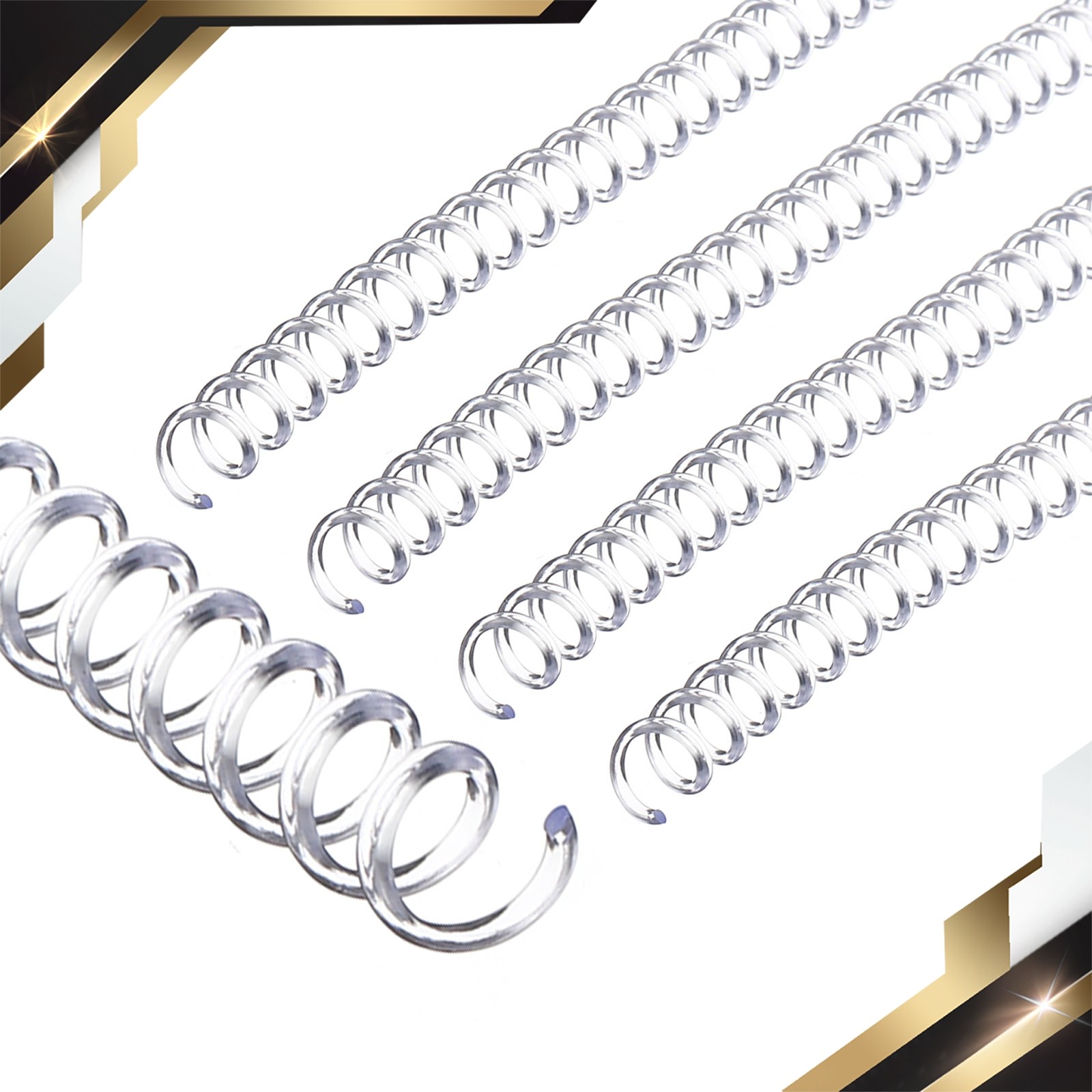 50Pack 6mm 1/4″ Spiral Binding Coils Spirals 30 Sheet Capacity Transparent