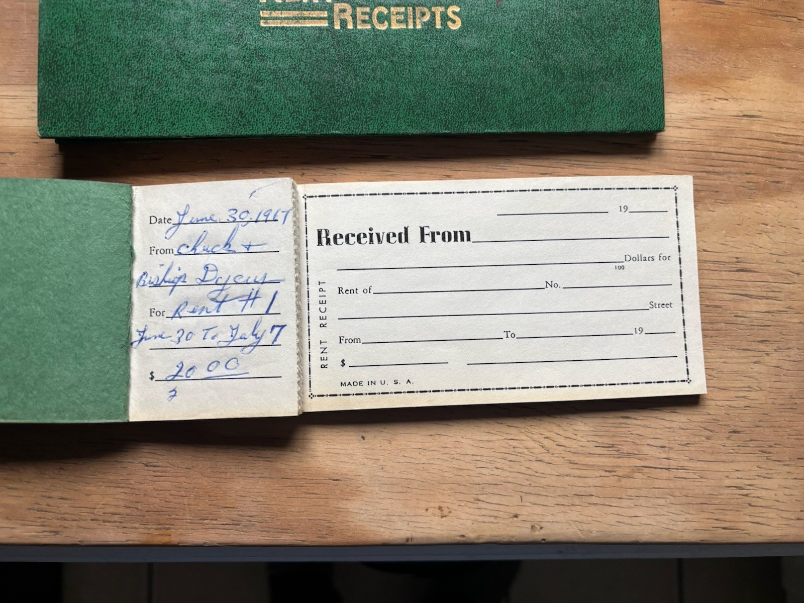 Vintage 1960s Lot Of 3 Rent Receipt Books Springfield Products Green USA
