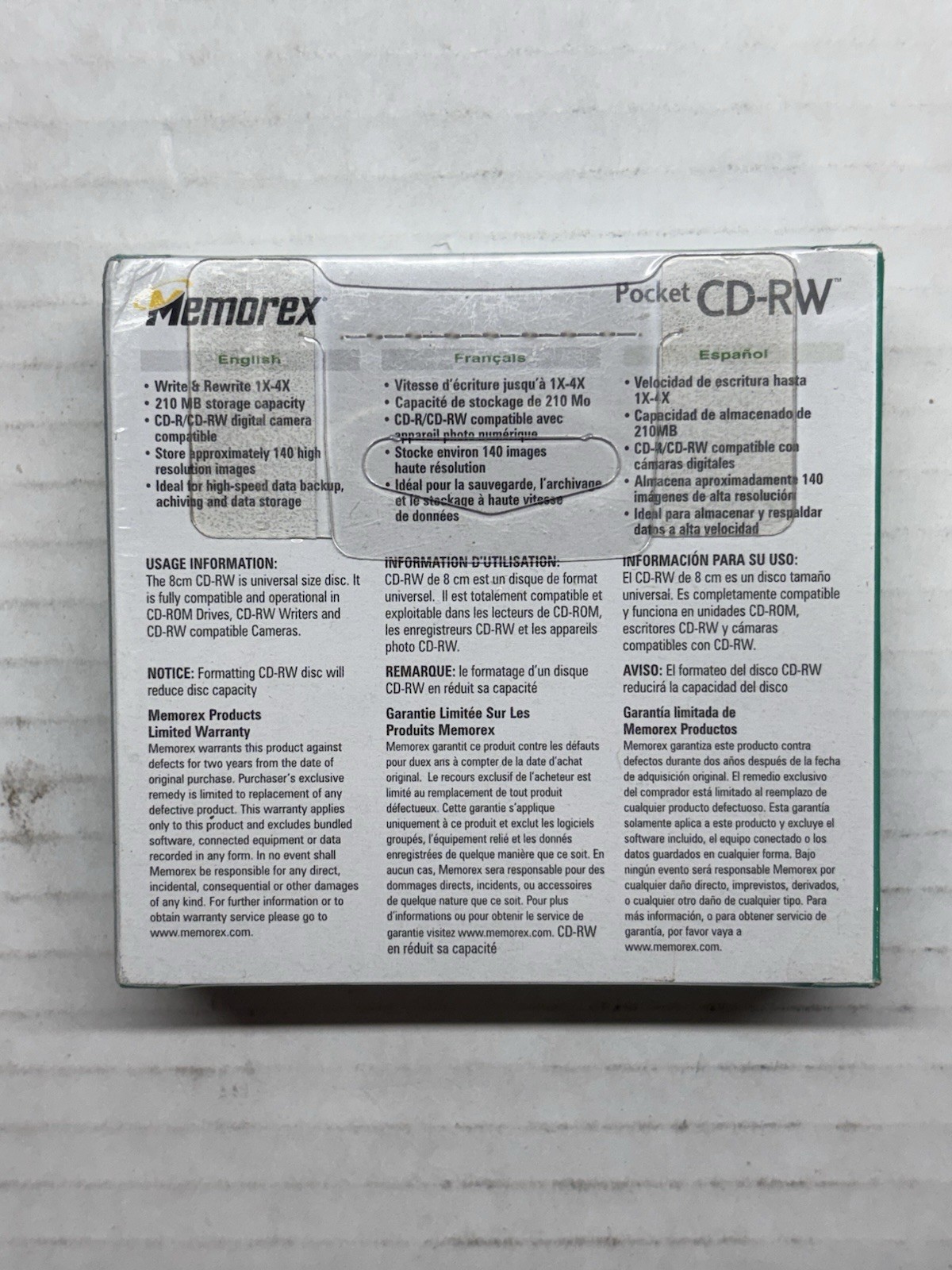 2 sealed Memorex Pocket CD-RW 24x 210 MB 24-min Blank Mini Discs 10 Pack. BONUS