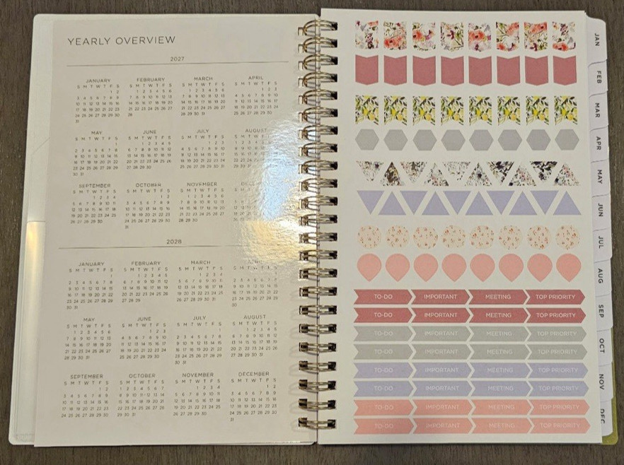 2027 Blue Sky Kelly Ventura Summer Garden Weekly & Monthly Planning Calendar