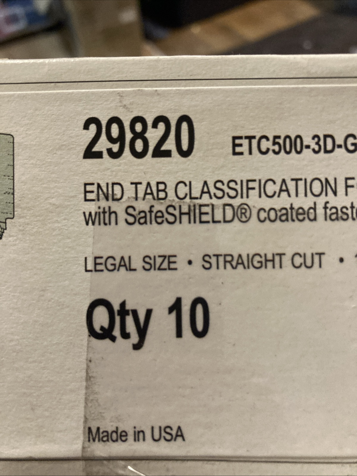 Smead 29820 End Tab Pressboard Classification Folders – Gry-Grn/Lgl Sz 10/BX New