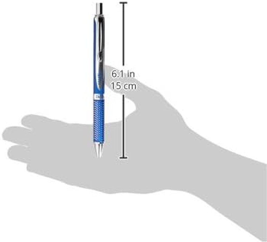 PENTEL EnerGel Alloy RT Retractable Liquid Gel Pen.7mm Blue Barrel Black Ink (