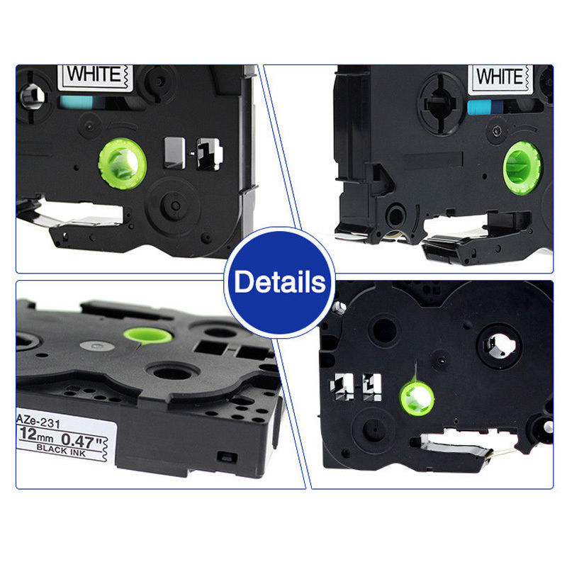Compatible Brother 6mm 9mm 12mm 18mm 24mm Laminated P-Touch Label Tape TZe-221