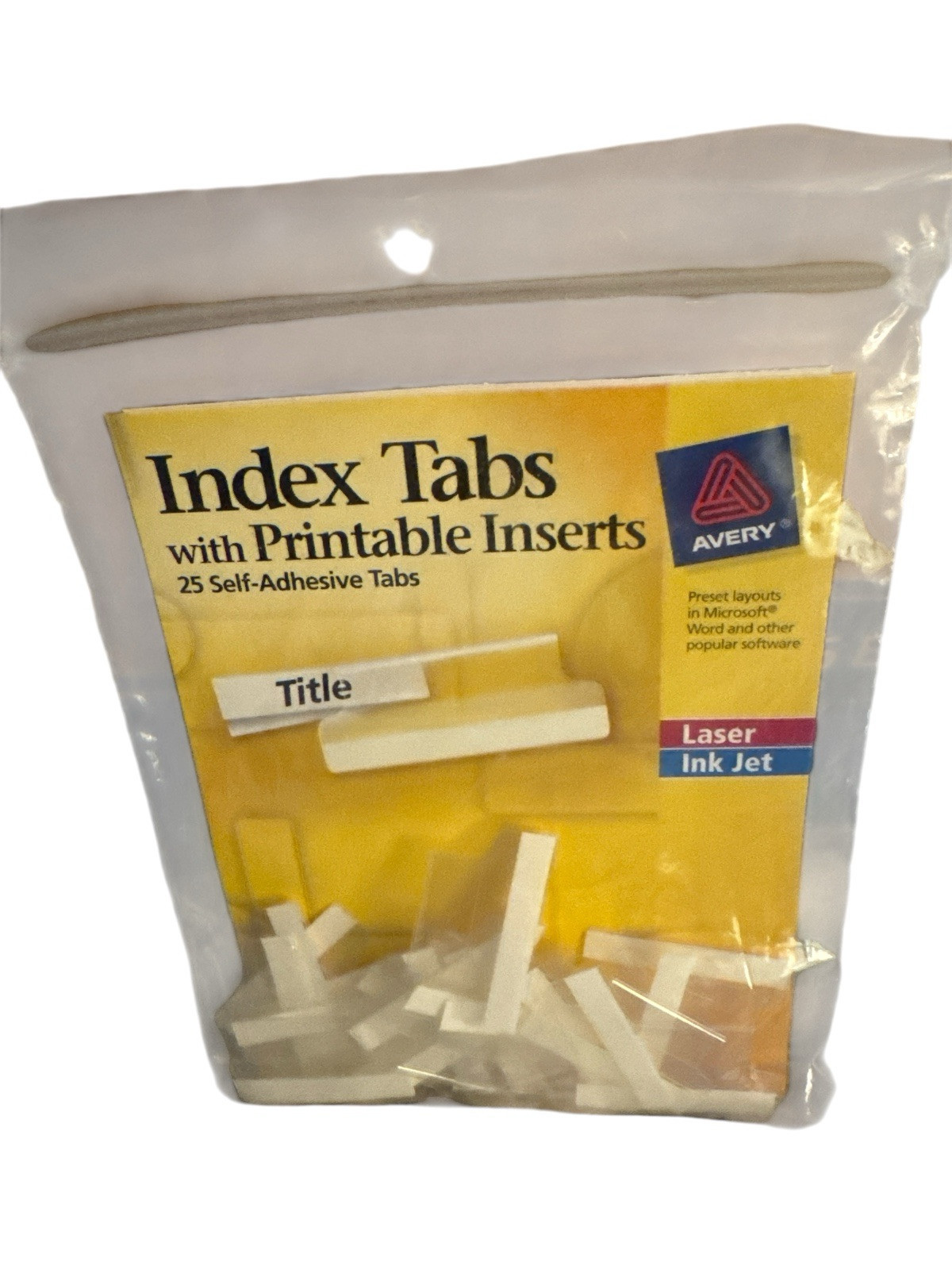 Avery 16221 Self-Adhesive Index Tabs with Printable Inserts 1″ 25 Total Tabs!