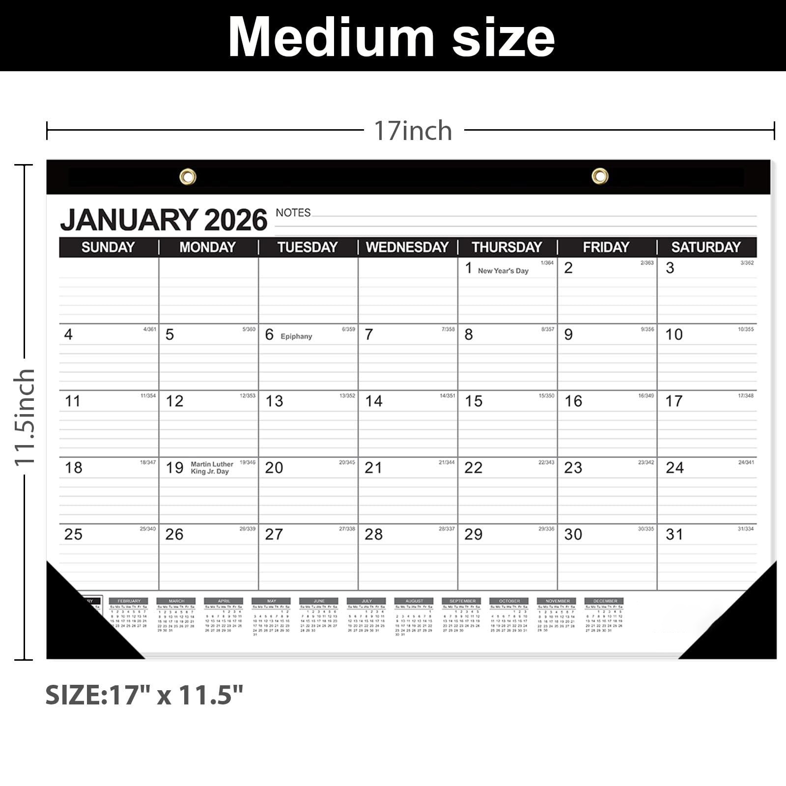 2026 2027 Office Desk Calendar, 18 Months 17×11.5, Home Use