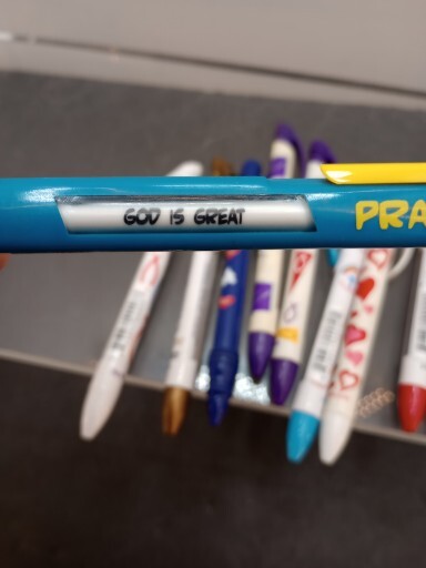 10 Different Christian Clickable Phrases Ink Pens Blue And Black Ink New #1