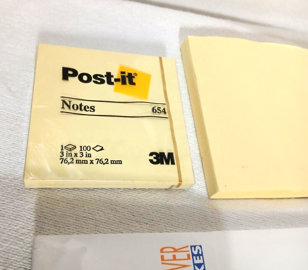 Sticky Notes Office Supply Lot Self Stick Pads – Assorted Sizes, Brands – 6 Pcs