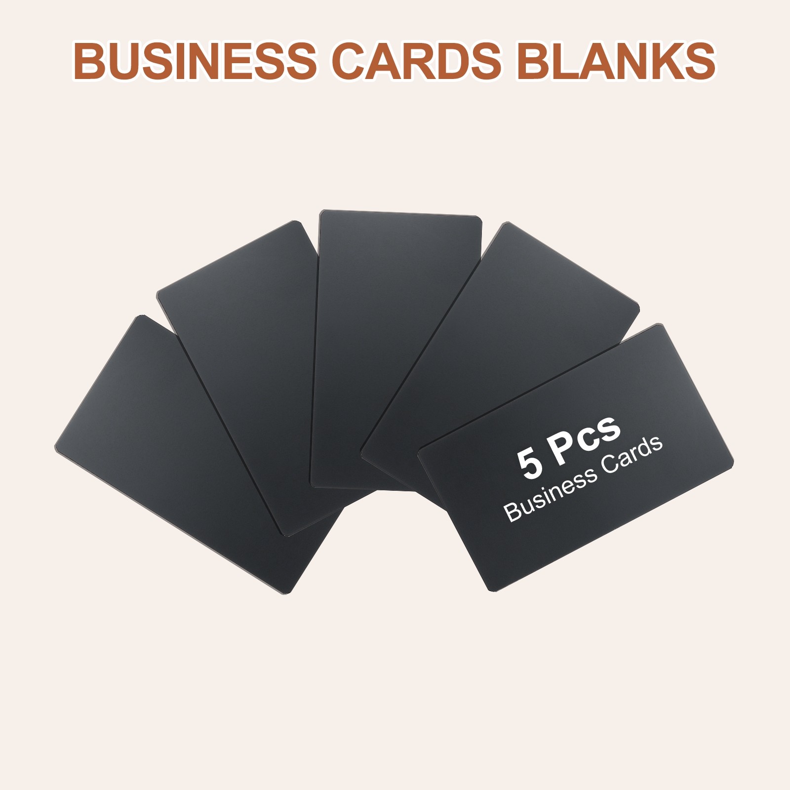 5pcs Metal Business Cards Blanks 4.7×2.8×0.02 Inch Titanium Laser Engrave Black