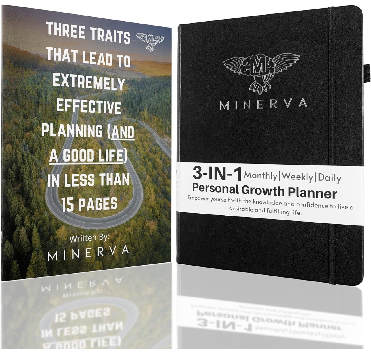 MINERVA Premium 3-in-1 Personal Growth Planner. Goal Setting + Monthly Planning