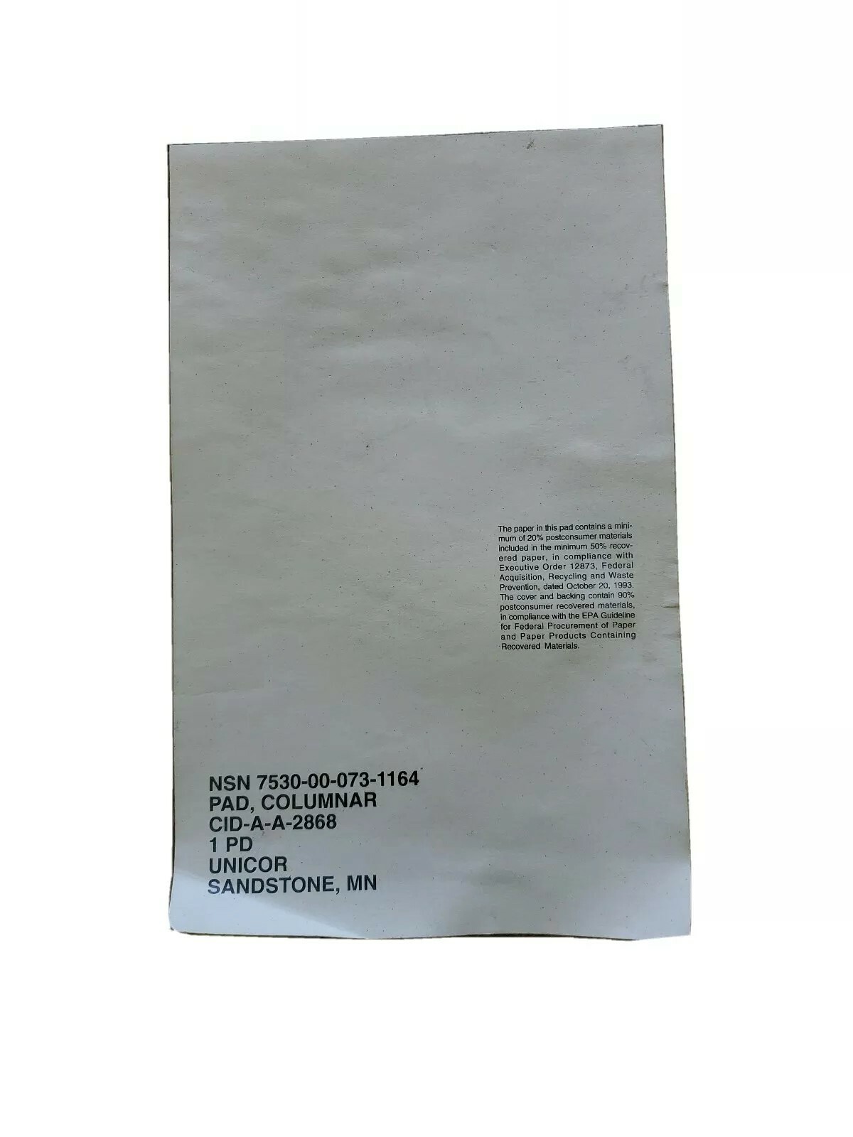Unicor Vintage Accounting Columnar Pad 7 Columns Green 50 Pages