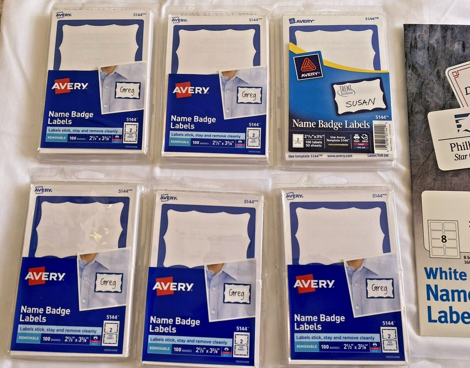 Self-adhesive Name Badge Labels 11 Packs Avery 5144 5143 5146 8395 2×3” White