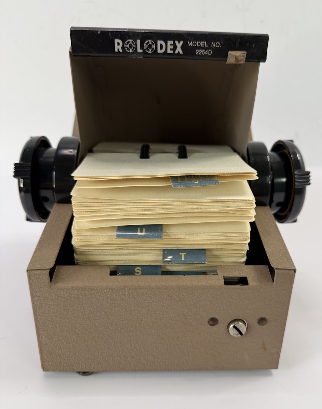 VINTAGE Rolodex 2254D Metal Rotary Flip Card File/Made In USA/1950s / 60s No Key
