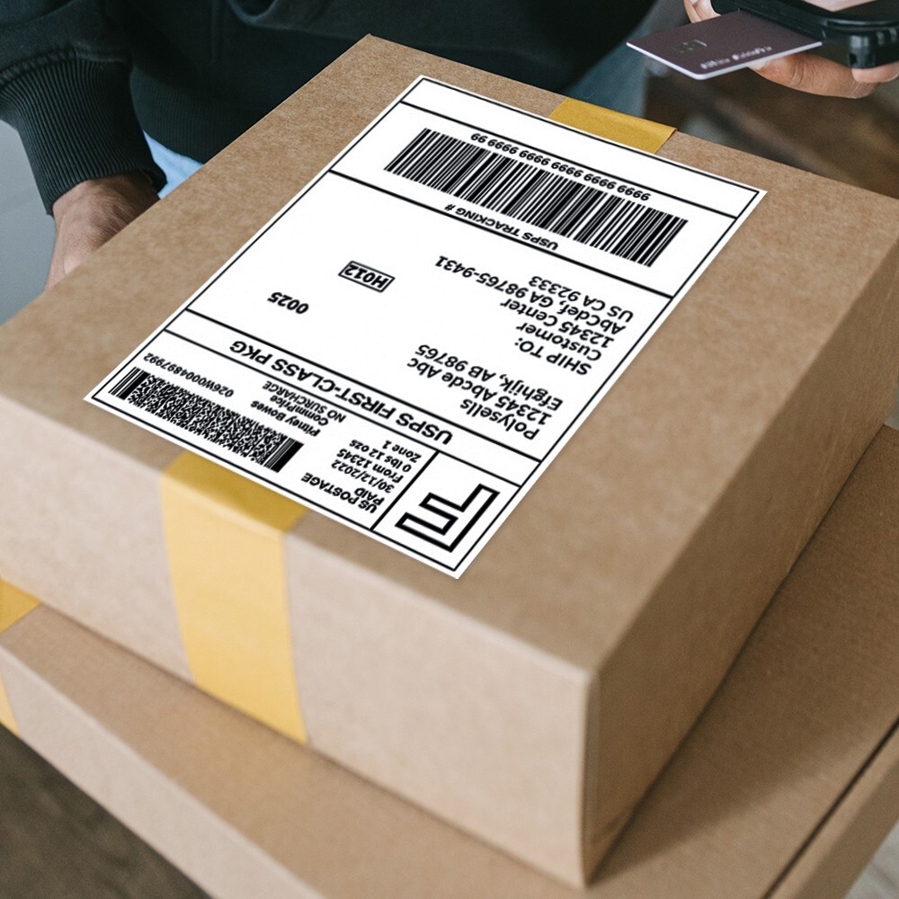 500 Shipping Labels Full Sheet 8.5×11 Self Adhesive POLYSELLS®