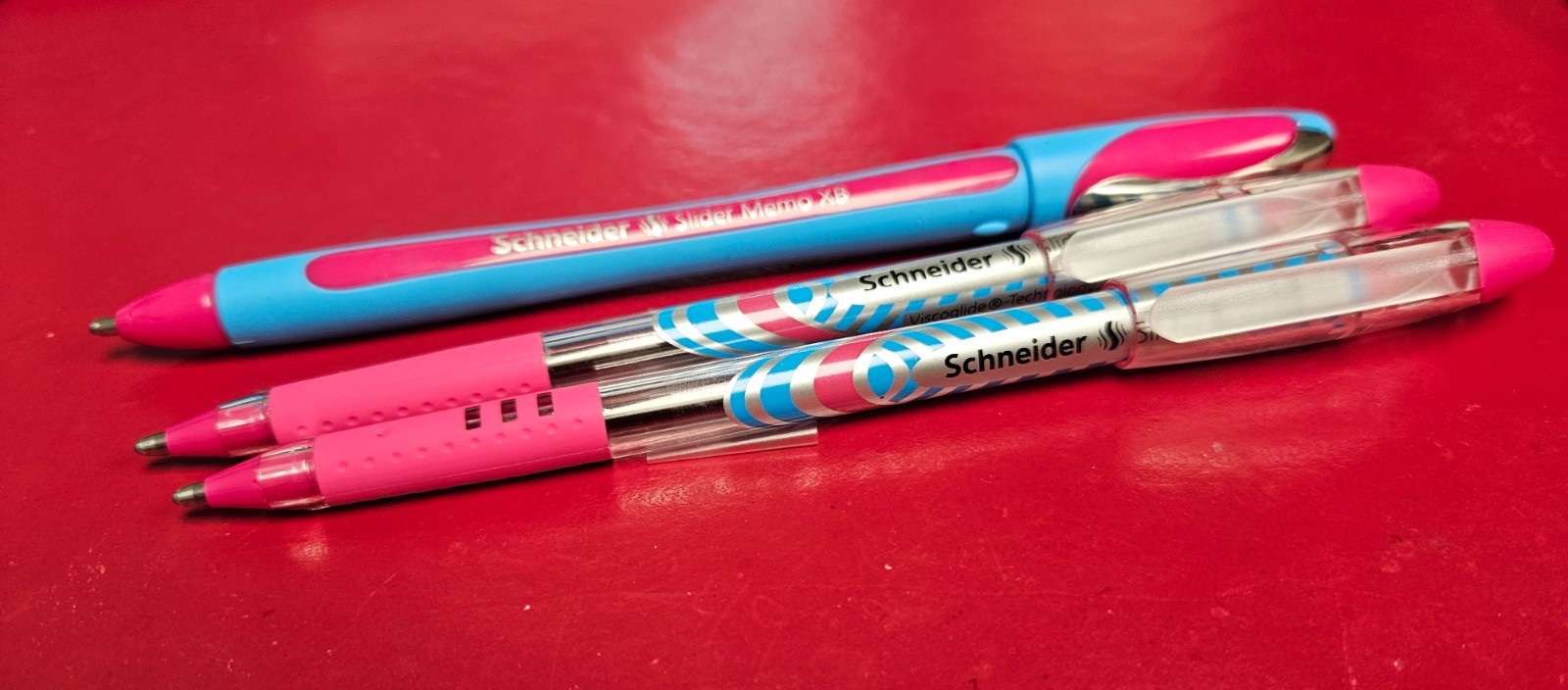 Schneider Slider XB Ballpoint Pen, XB Writing, 1.4 mm, I LOVE Pink Ink, 3 pens