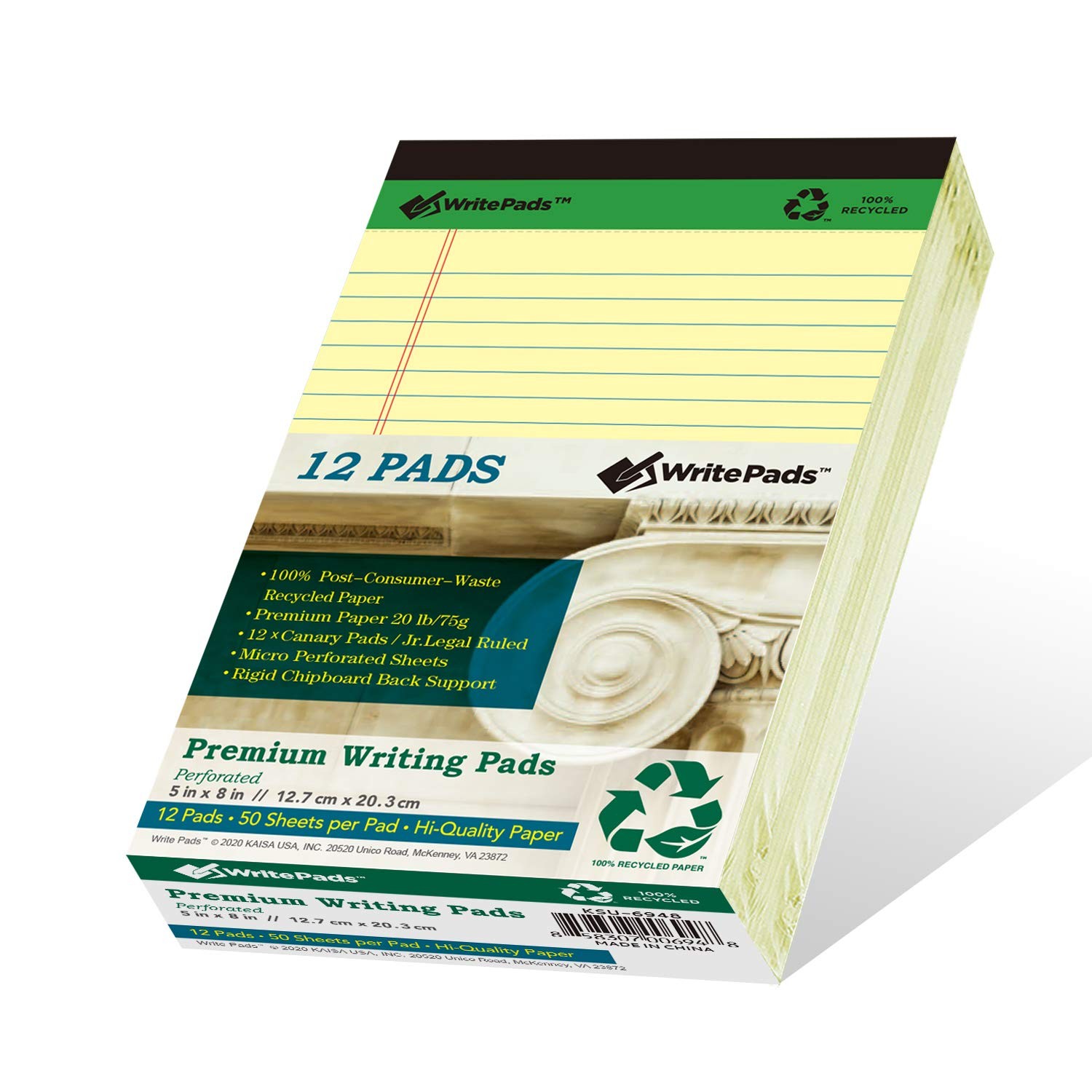 Thick Legal Pad Small Writing Pads, 5“x8” Legal Pad Narrow Ruled With Rigid C…