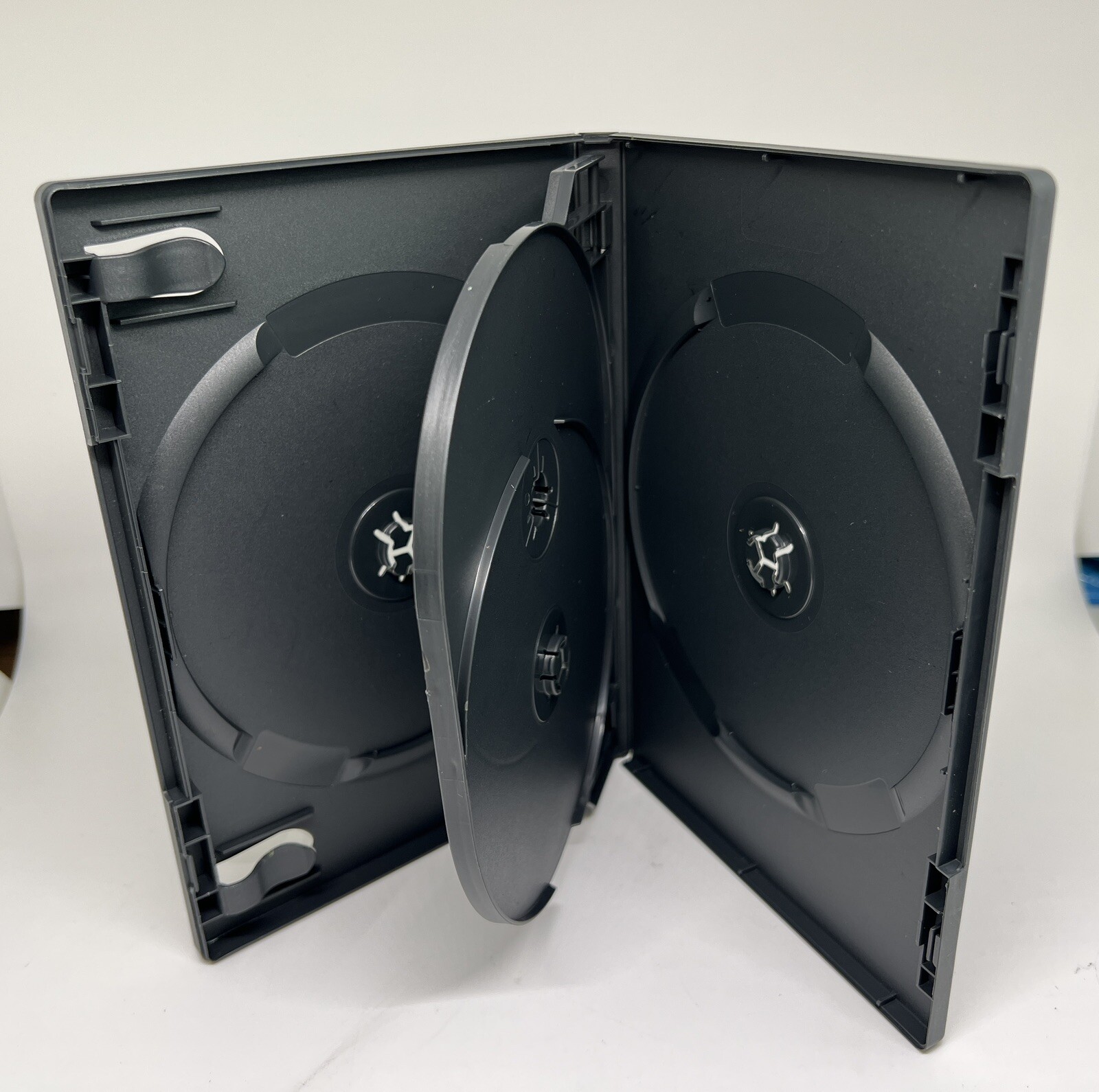 2 Top Quality Black 14mm QUAD 4 Disc DVD Case W/Booklet Clips DB14-4B FREE SHIP