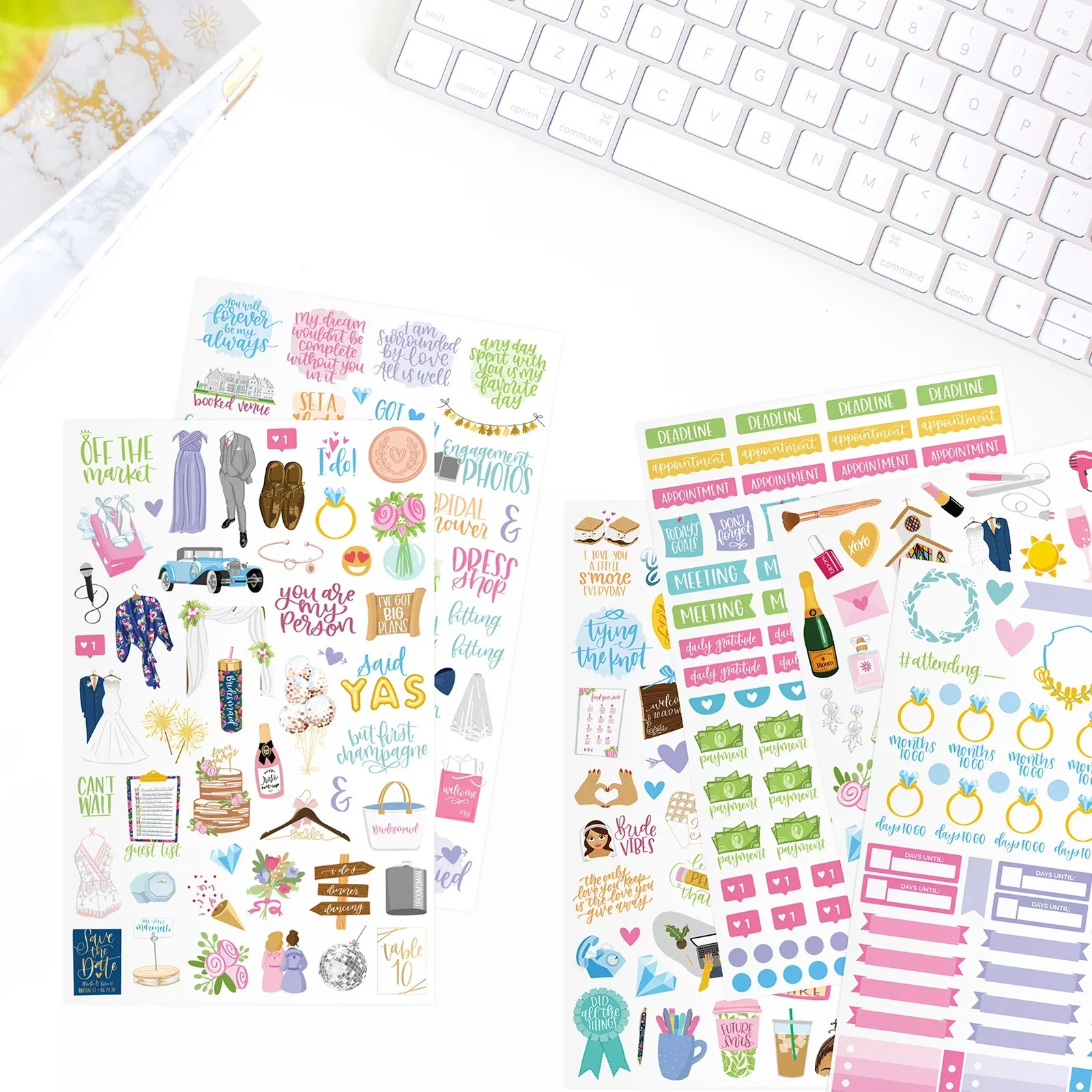 bloom daily planners Planner Sticker Pack, Wedding Planning