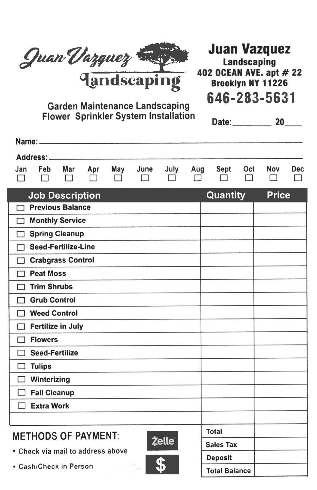 Custom 2-part NCR Wrap Around Invoice Book (250 White/Yellow Sets, 5 Books)