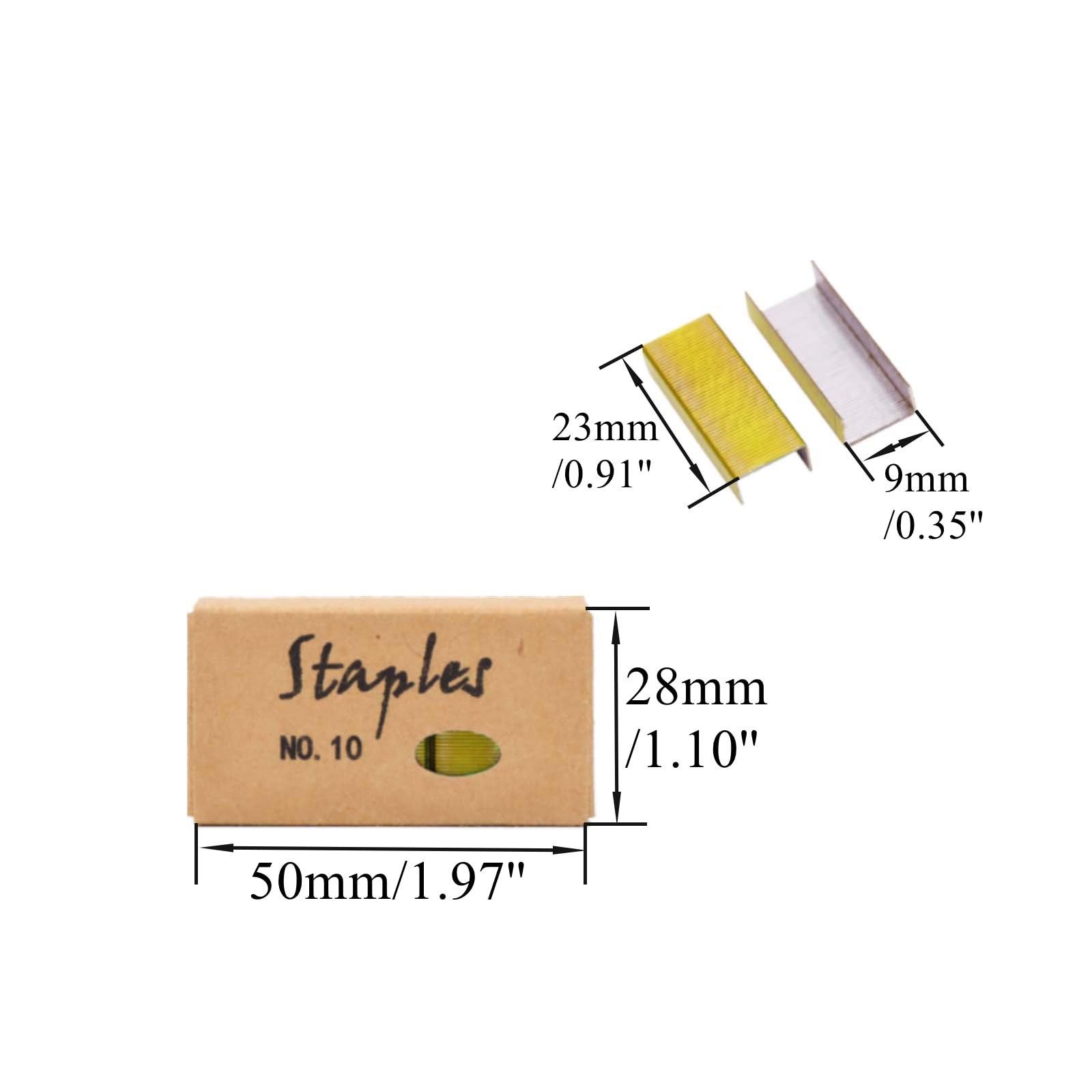 Yellow Gold No.10 Staples Mini Staple Refill 1000/Box 2 Boxes/Pack 2000 Count…