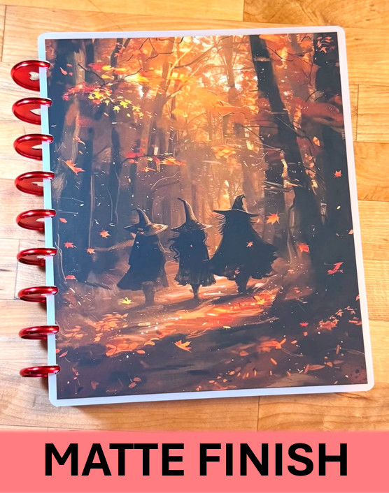 MATTE With Trio Forest Fall Halloween Cover Set 4 use w Classic HAPPY Planner~