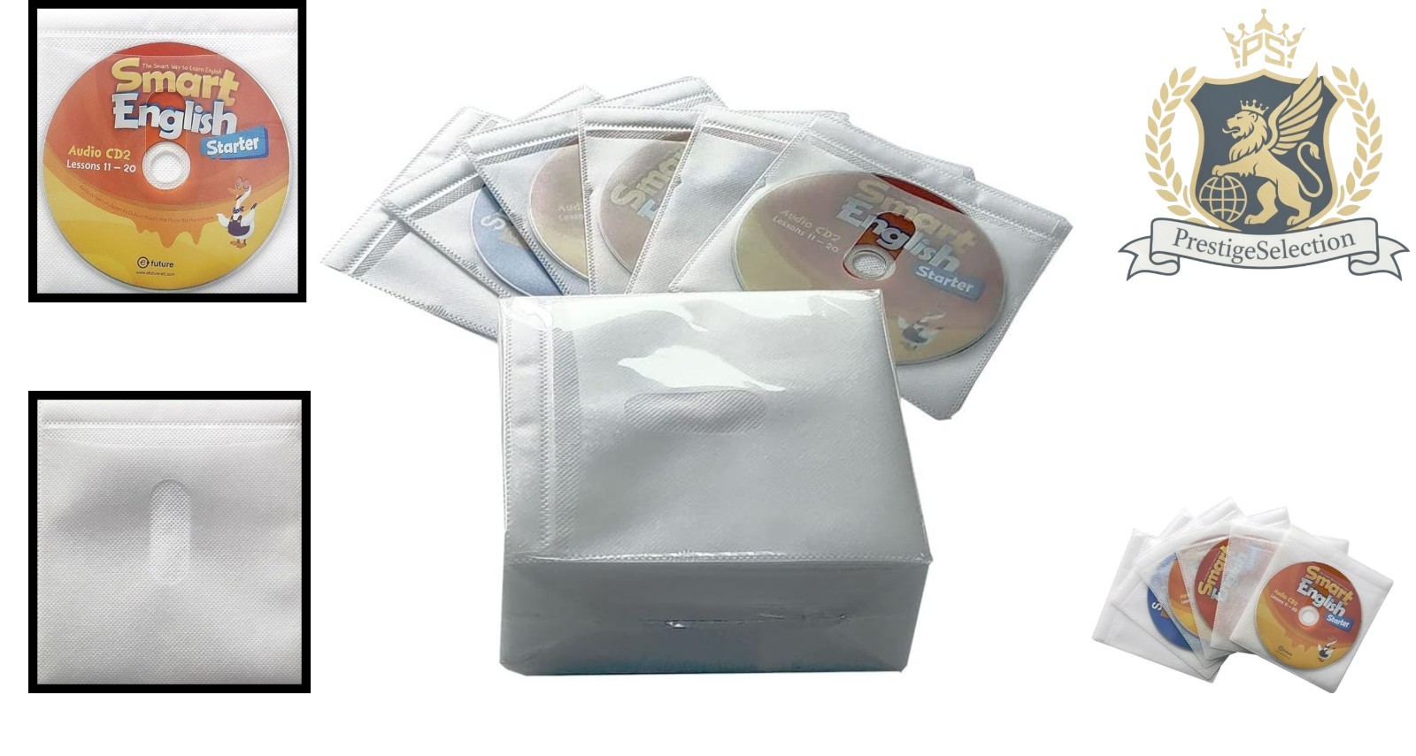 Multi-Purpose 100 PCS CD/DVD Storage Cases – Soft, Protective Sleeves, 5.5×5.1in