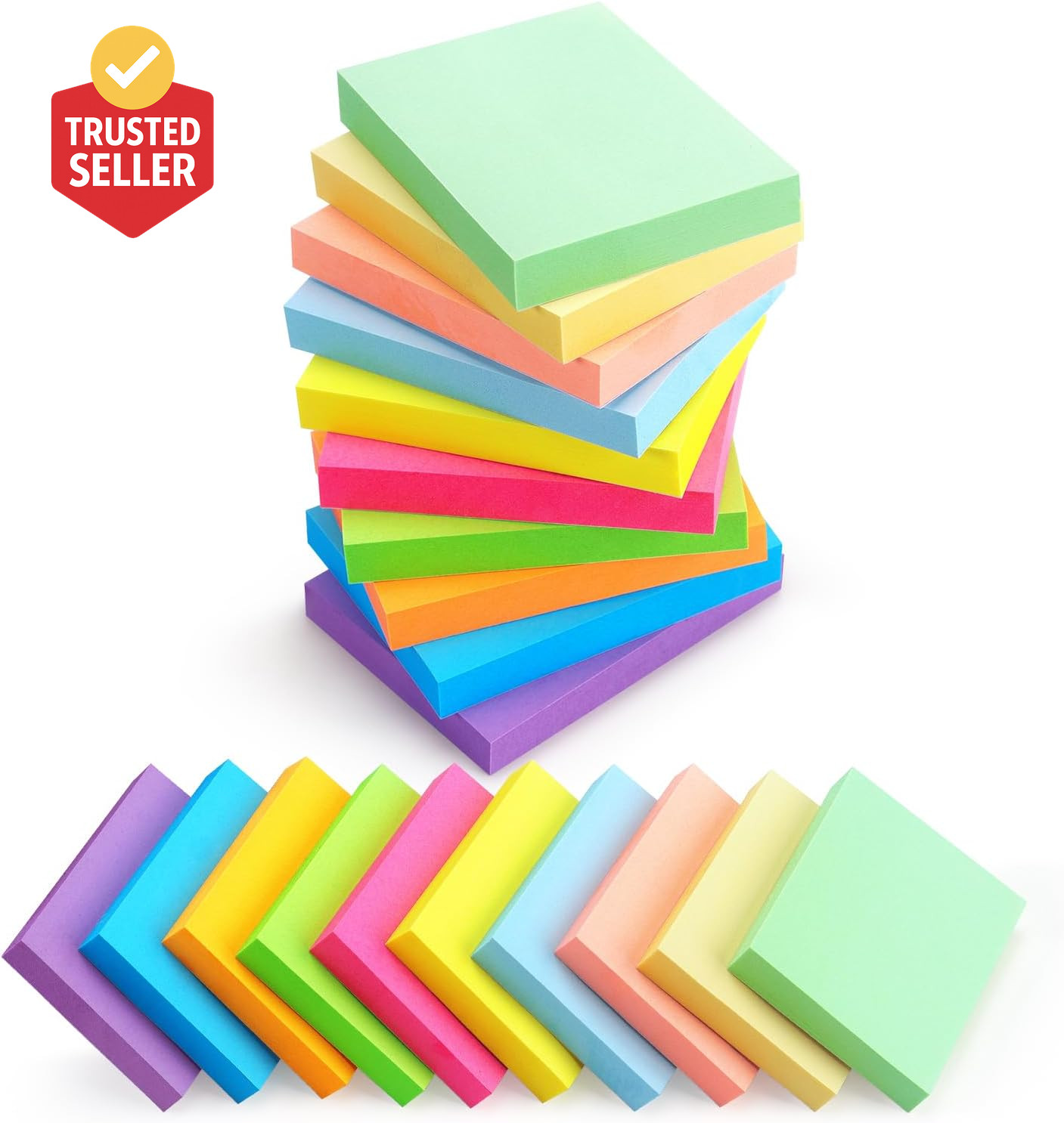 Sticky Notes 1.5X2 Self-Stick Notes 10 Bright Multi Colors Sticky Notes 20 Pads
