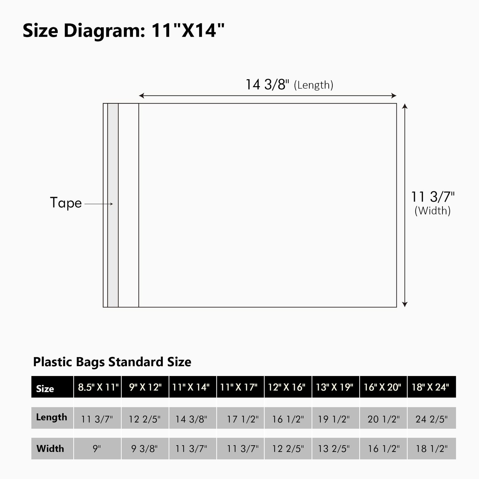 50 Pack Acid-Free Crystal Clear Sleeves Storage Bags for 11×14 Art Prints/Pic…