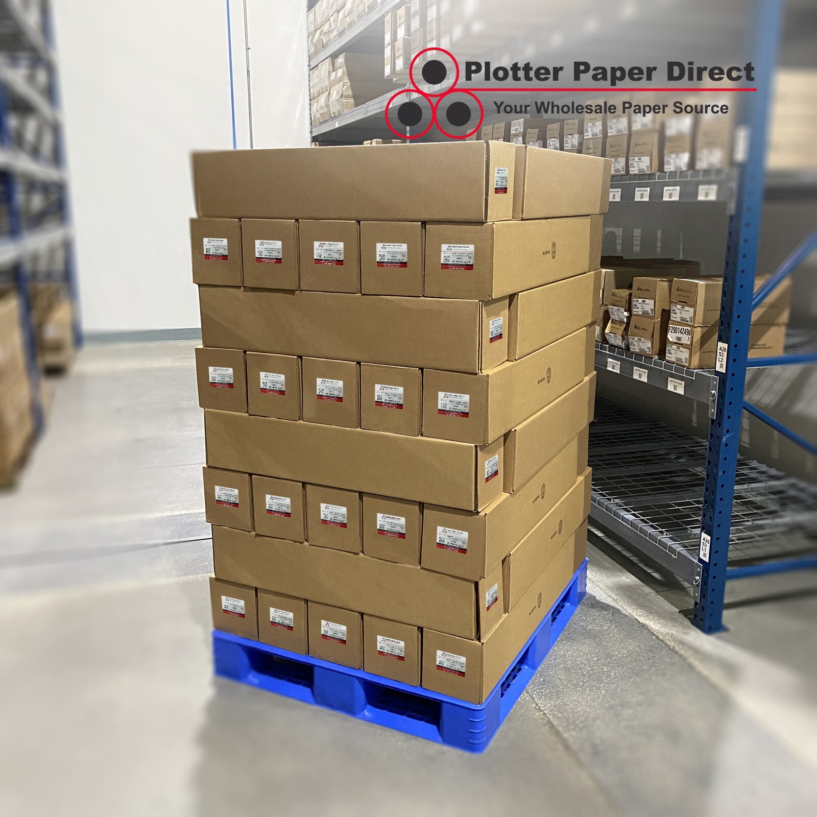PlotterPaperDirect Paper Rolls, 24” x 500′ (QTY 42), 20 lb Uncoated on 3” Core