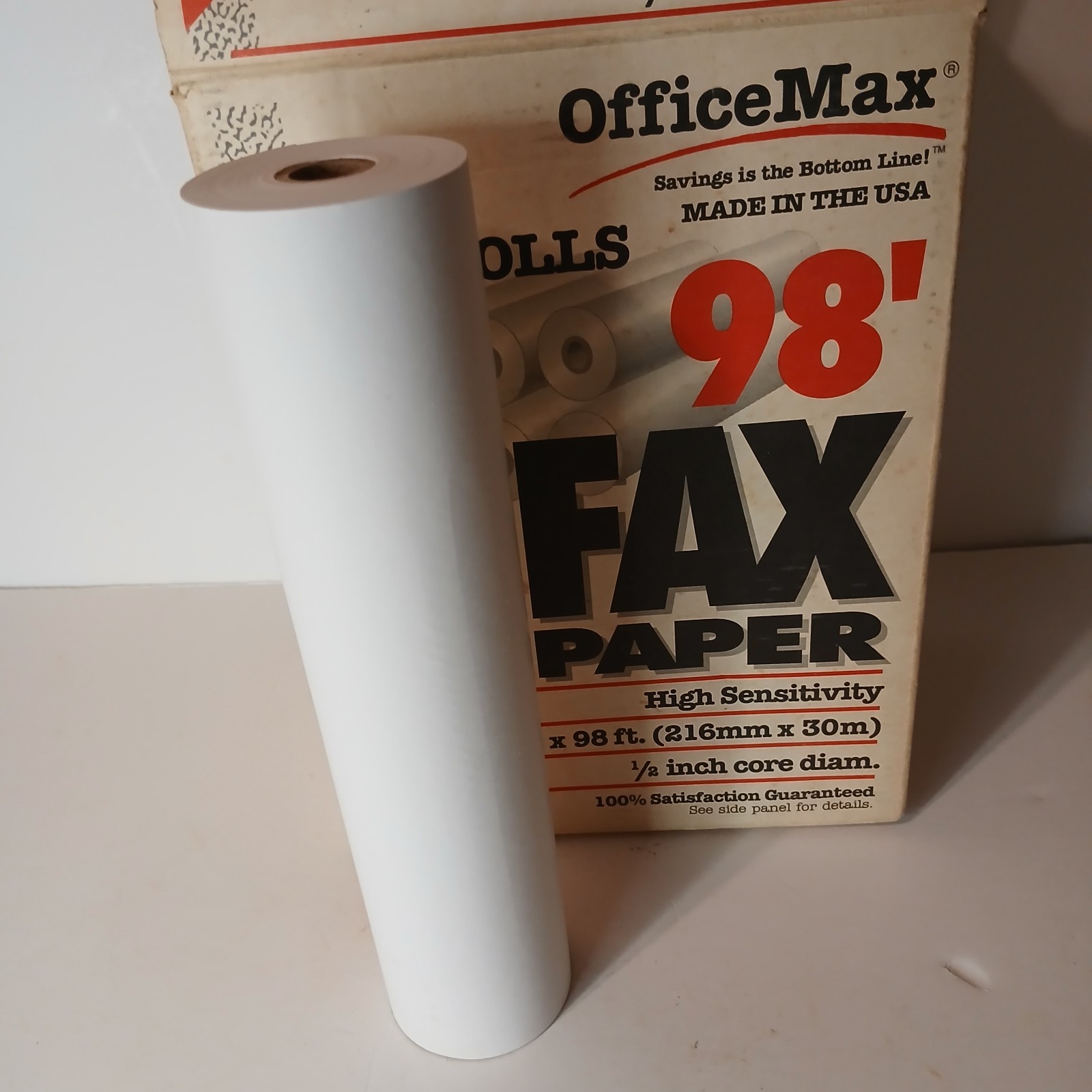 Office Max High Sensitivity Facsimile Fax Paper Roll 8.5″ x 98′