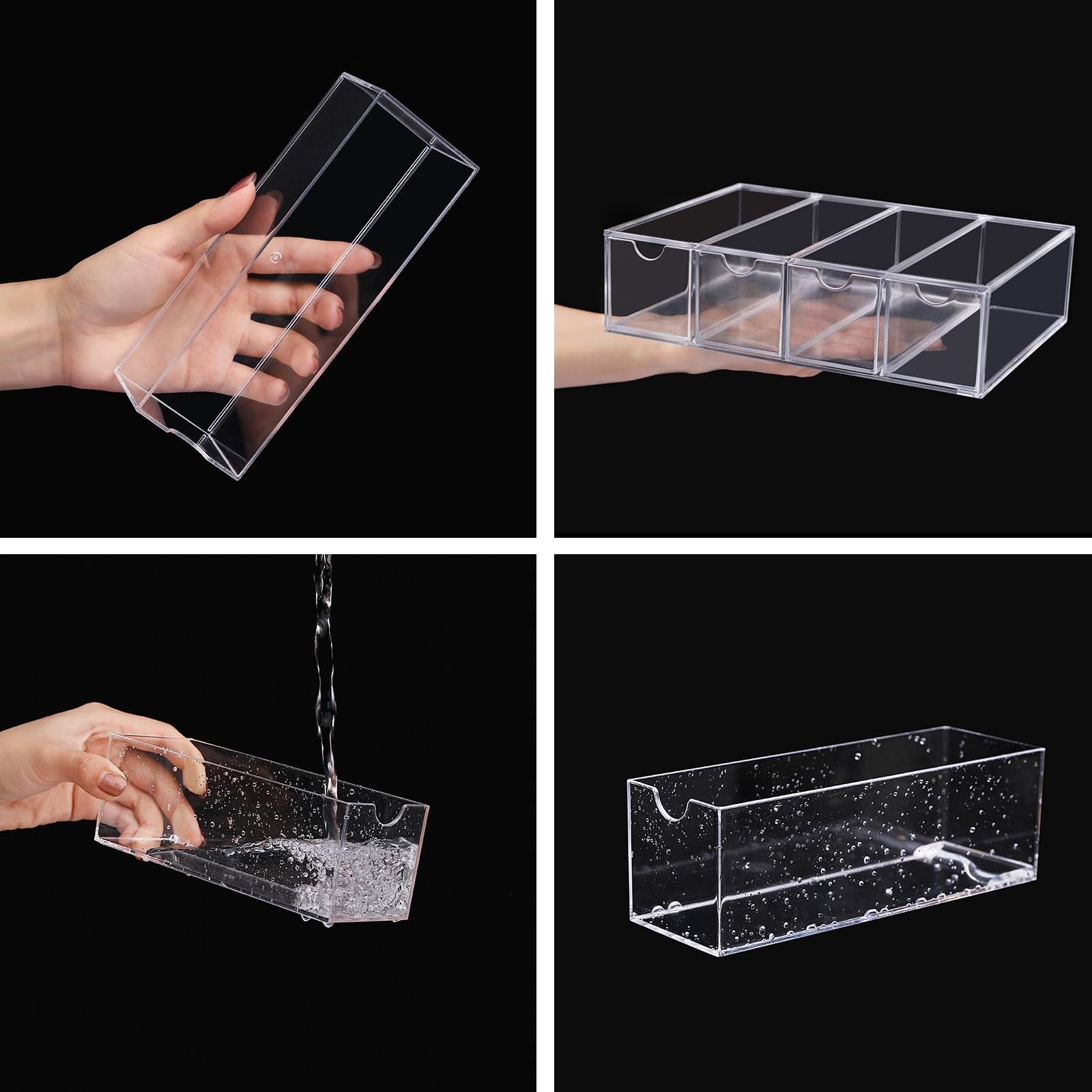 Acrylic Stackable Drawer Organizer with 4 Clear Drawers for Bathroom & Vanity…