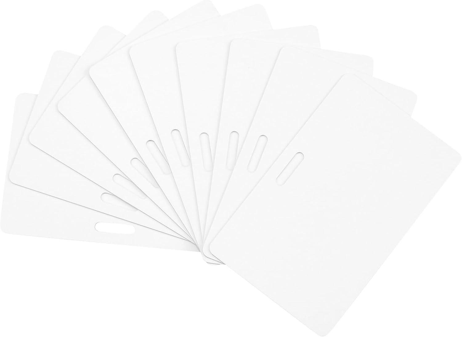 20 Pack Premium Blank PVC Cards with Slot Punch on Long Side – Horizontal Slot P