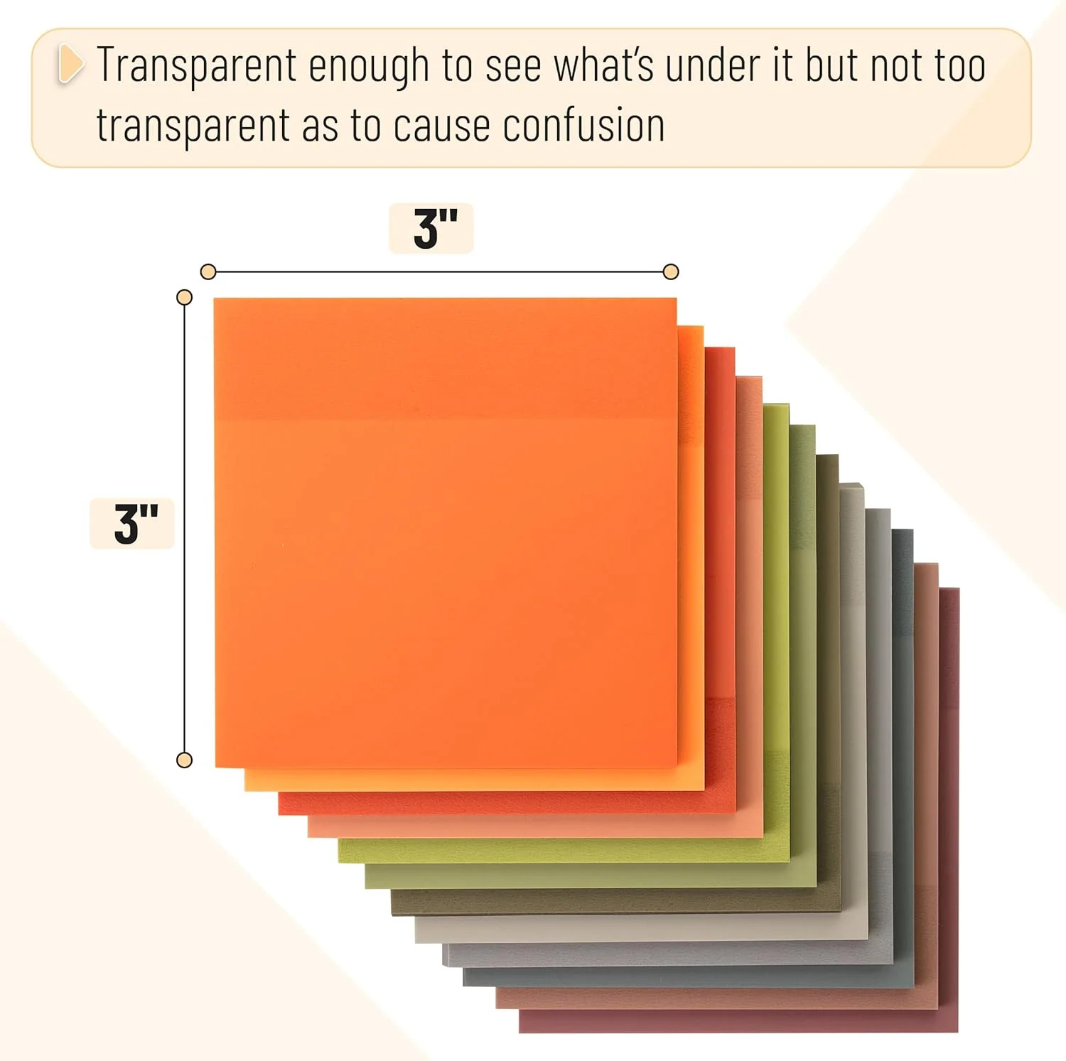 Mr. Pen- Transparent Sticky Notes, 3″ x 3″, 12 Pads, 600 Sheets, See Through Sel