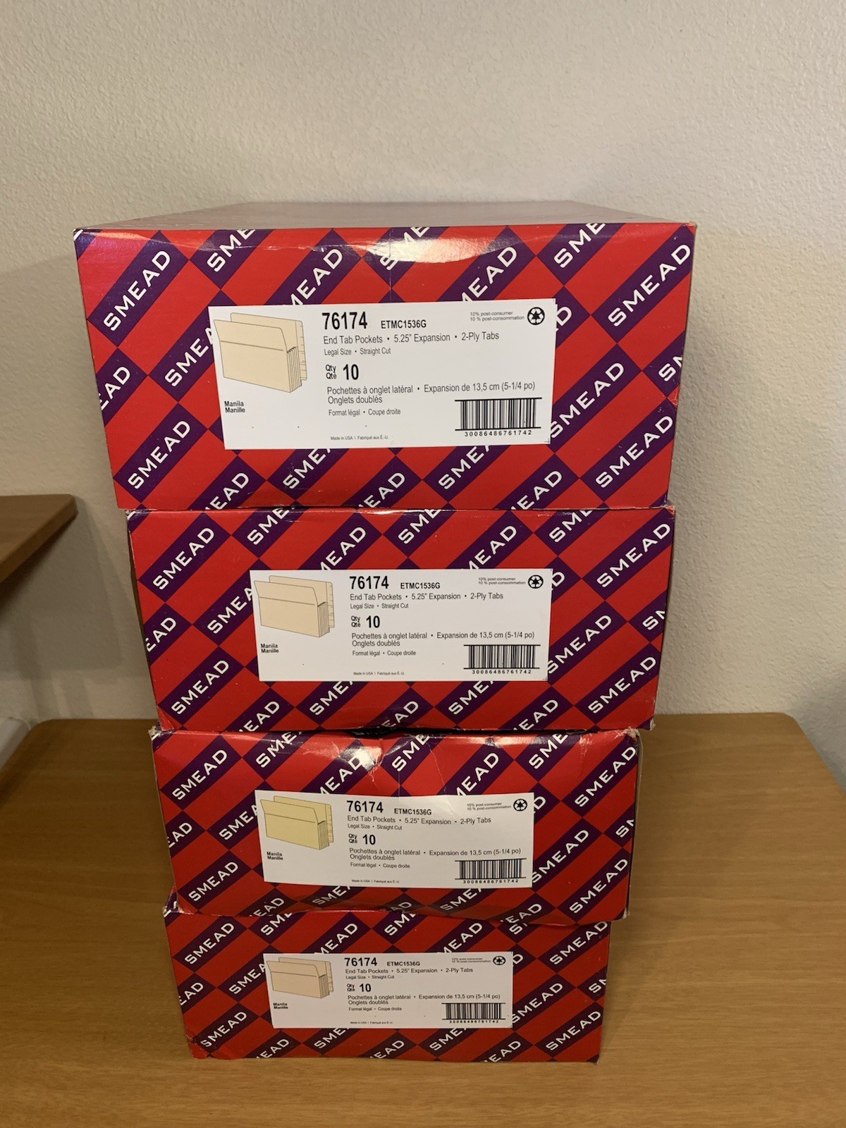 4 Boxes Of Brand New Smead End Tab File Pocket File Folders
