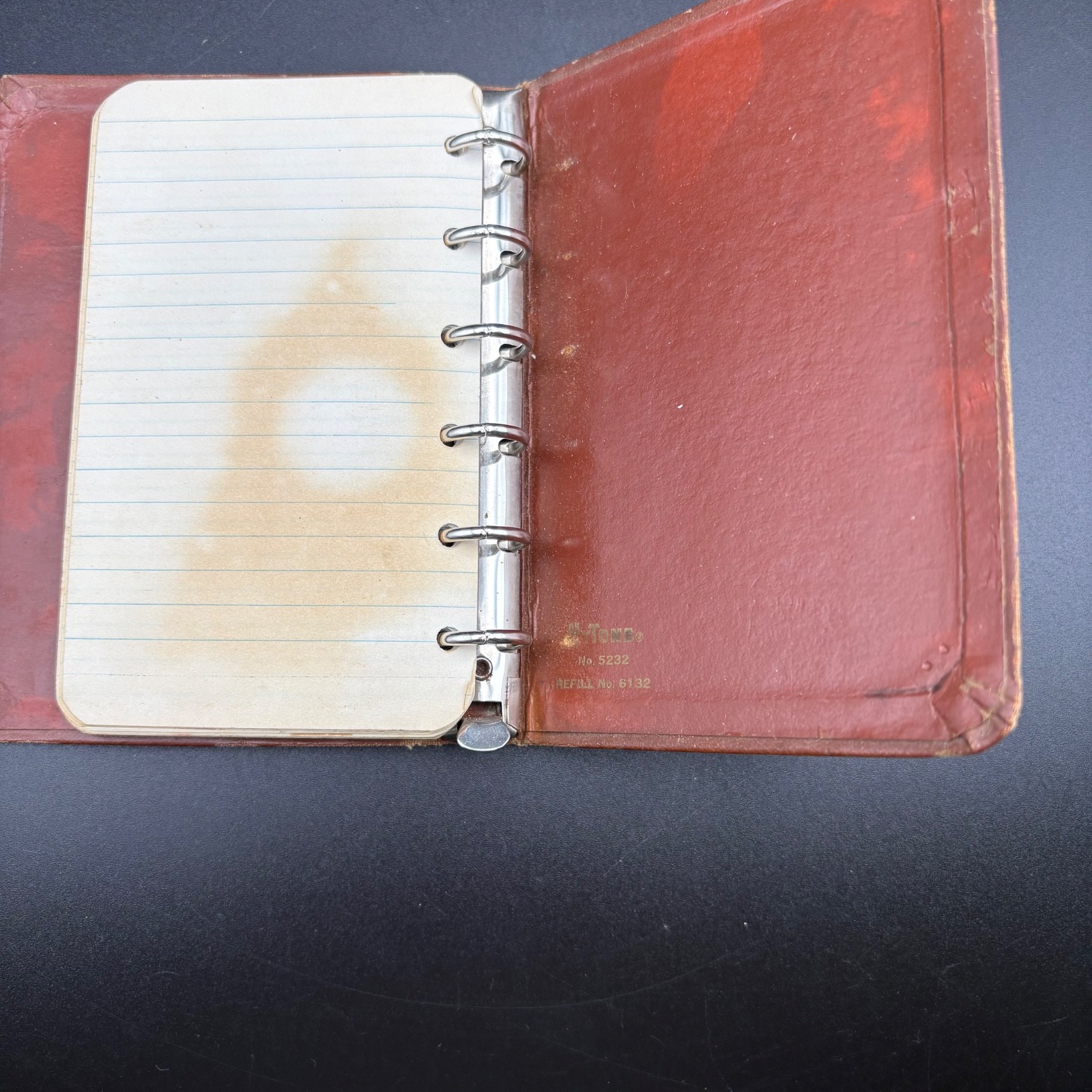 Antique Brown Mini 6 Ring Notebool Journal Vintage Binder