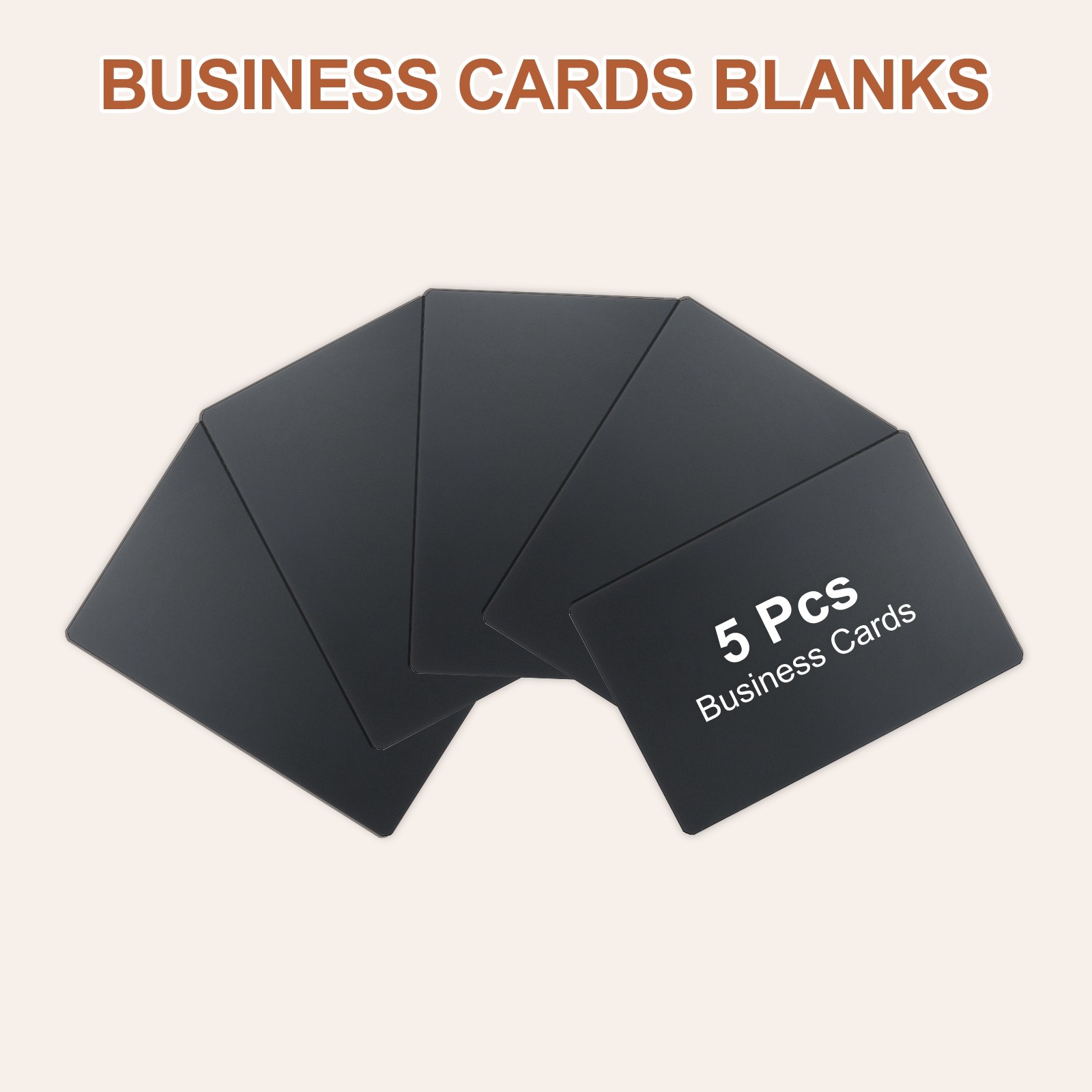 5pcs Metal Business Cards Blanks 2.6×1.8×0.02 Inch Titanium Laser Engrave Black
