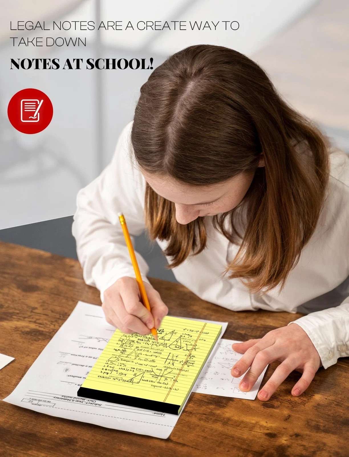 Yellow Note Pads 5×8 Small Legal Pads College Ruled Notepad for Office 6 Pack