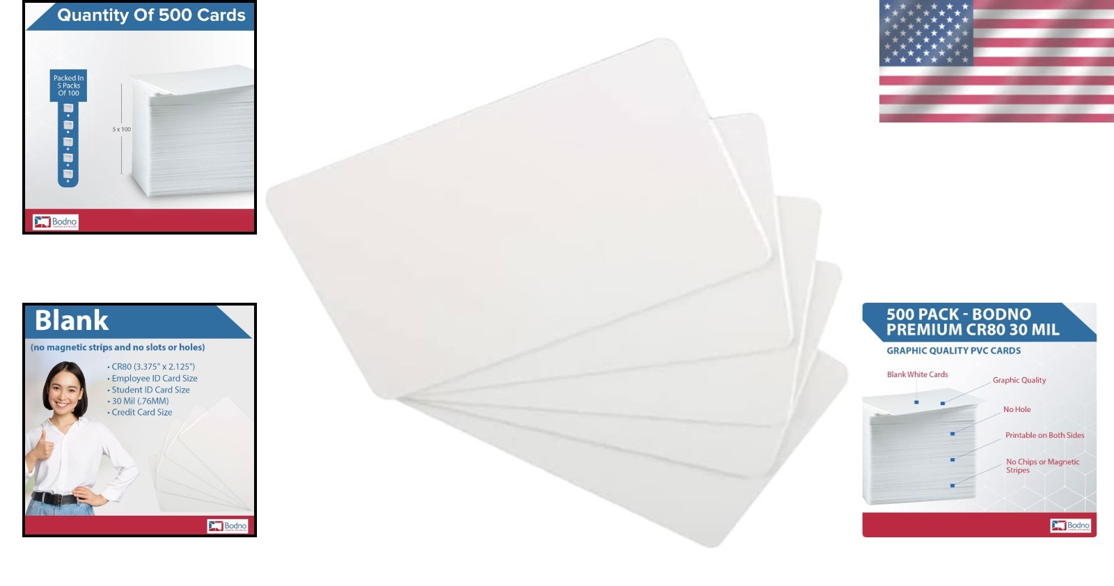 CR80 PVC Cards – 30 Mil Thickness – 500 Pack
