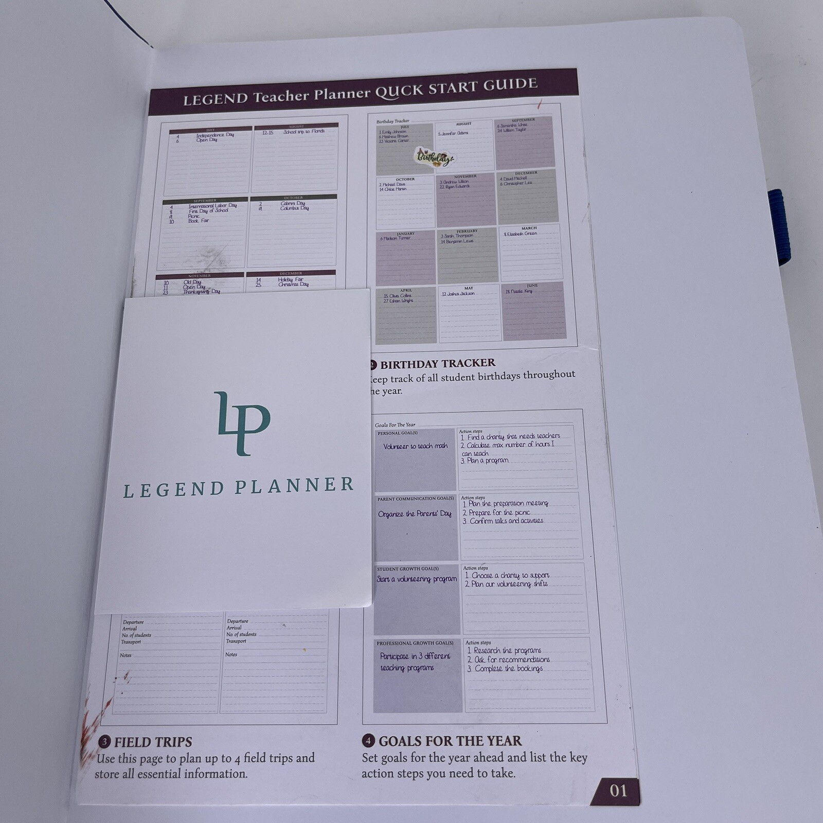 Legend Planner Undated 1 Year Weekly Monthly Planner Blue 7 Period Layout READ