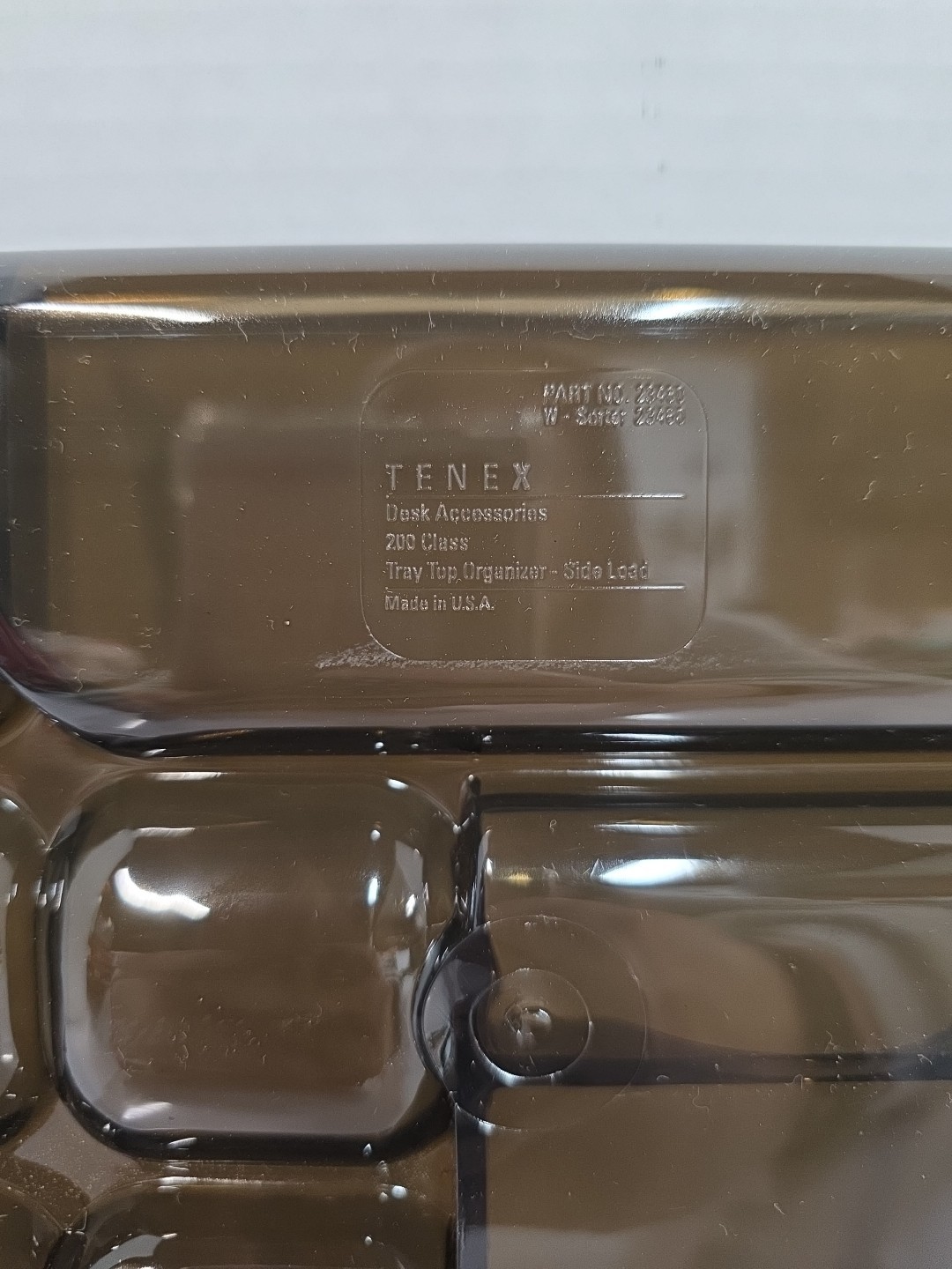 Vintage Tenex 200 Class Tray Top Organizer In Smoke Gray NIB Liferime Guarantee
