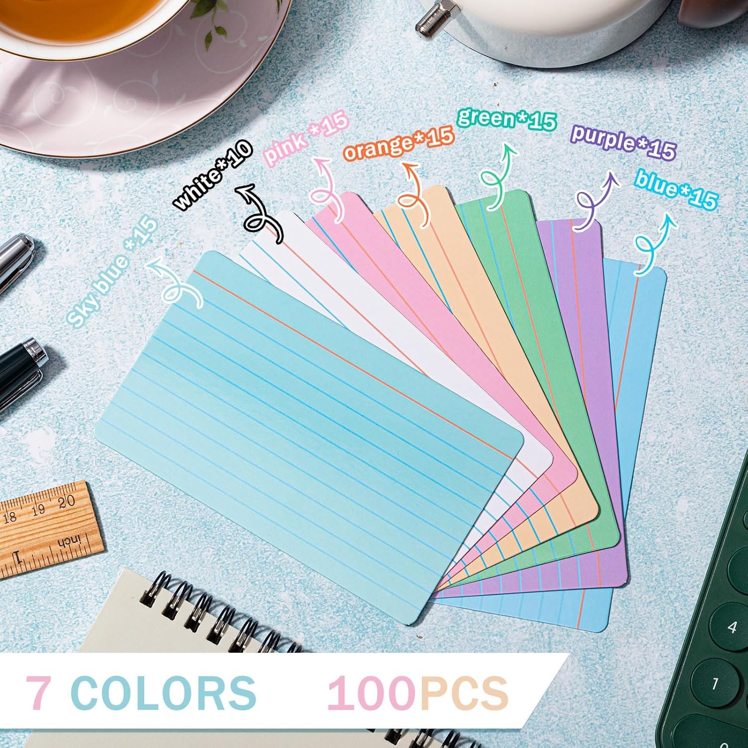 100 Pcs Dry Erase Index Cards 4 x 6 Inch Laminated Reusable Dry Erase Note Ca…