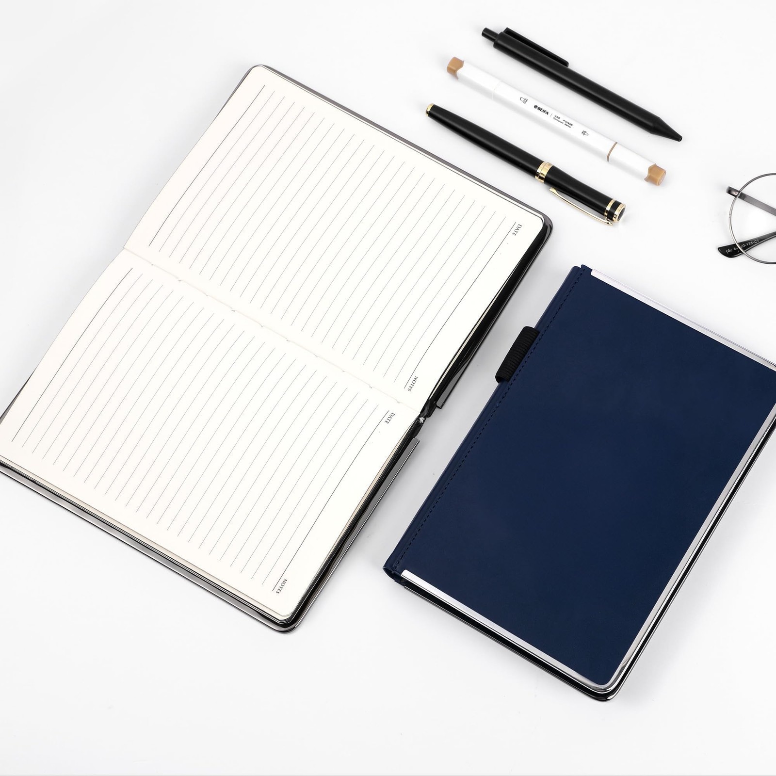 Lined Journal Notebook, Leather Hardcover Notebook, 288 Pages, 100 GSM Thick …